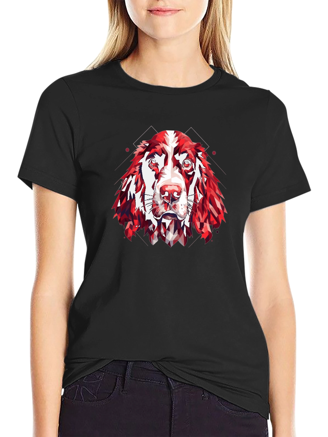 Geometric Dog Head T-Shirt