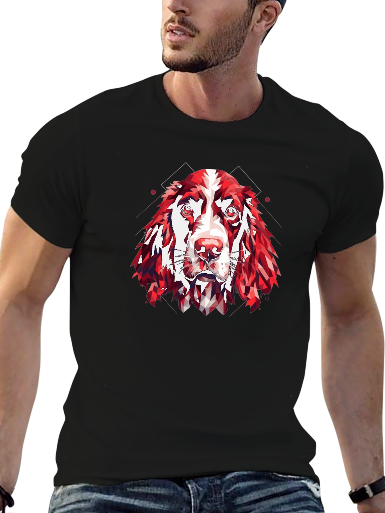 Geometric Dog Head T-Shirt