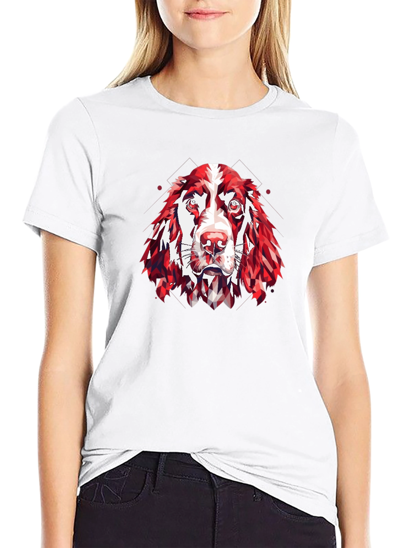 Geometric Dog Head T-Shirt