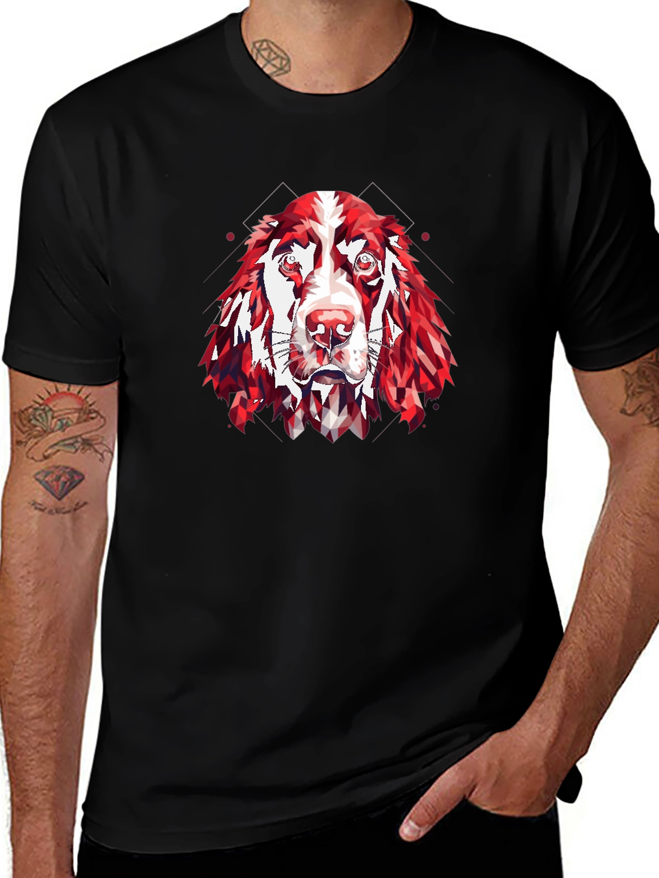 Geometric Dog Head T-Shirt