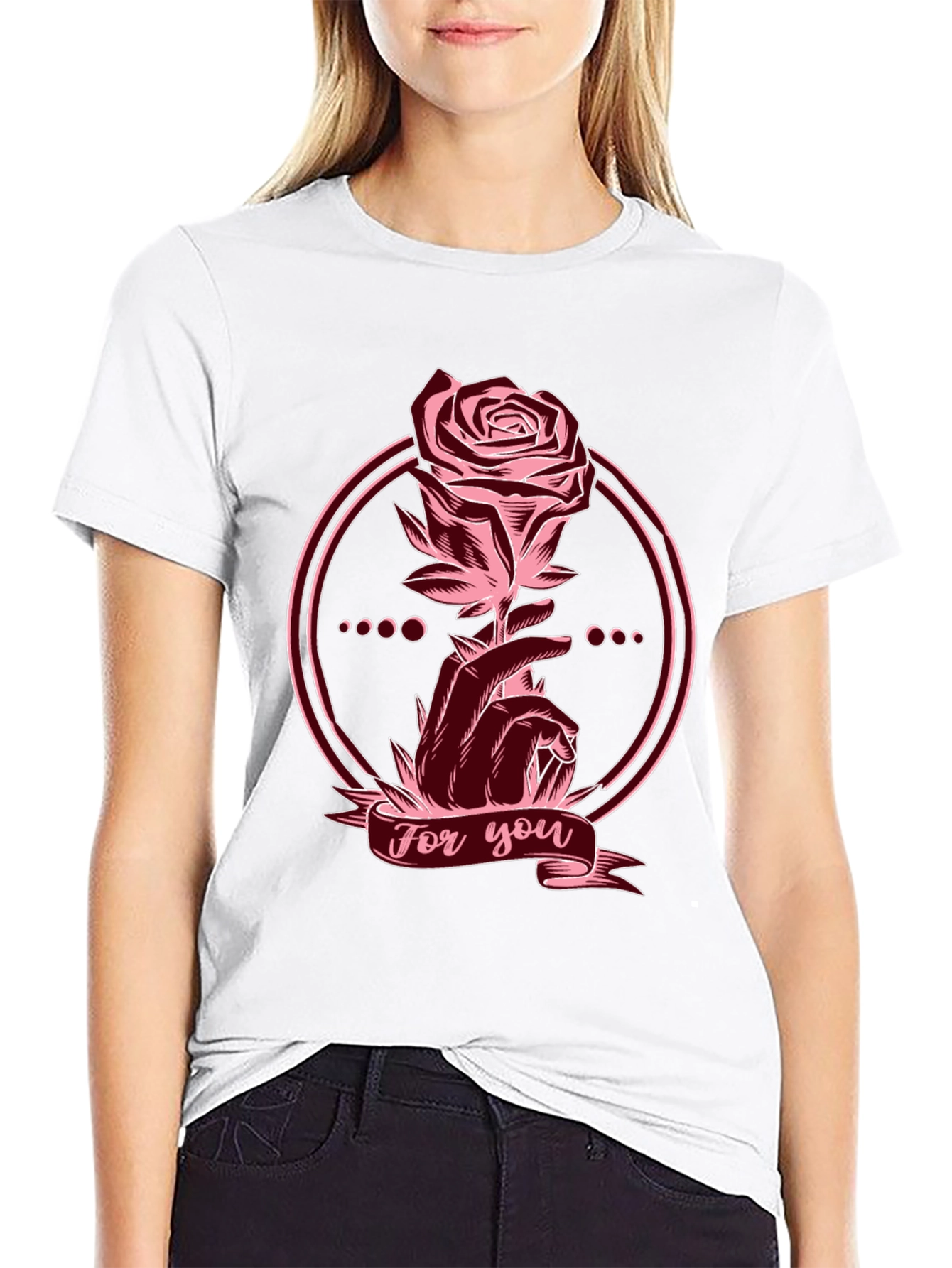 Rose Graphic Tee - For You Statement Shirt
