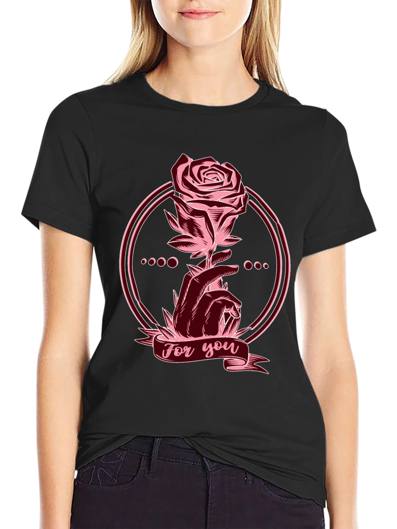 Rose Graphic Tee - For You Statement Shirt