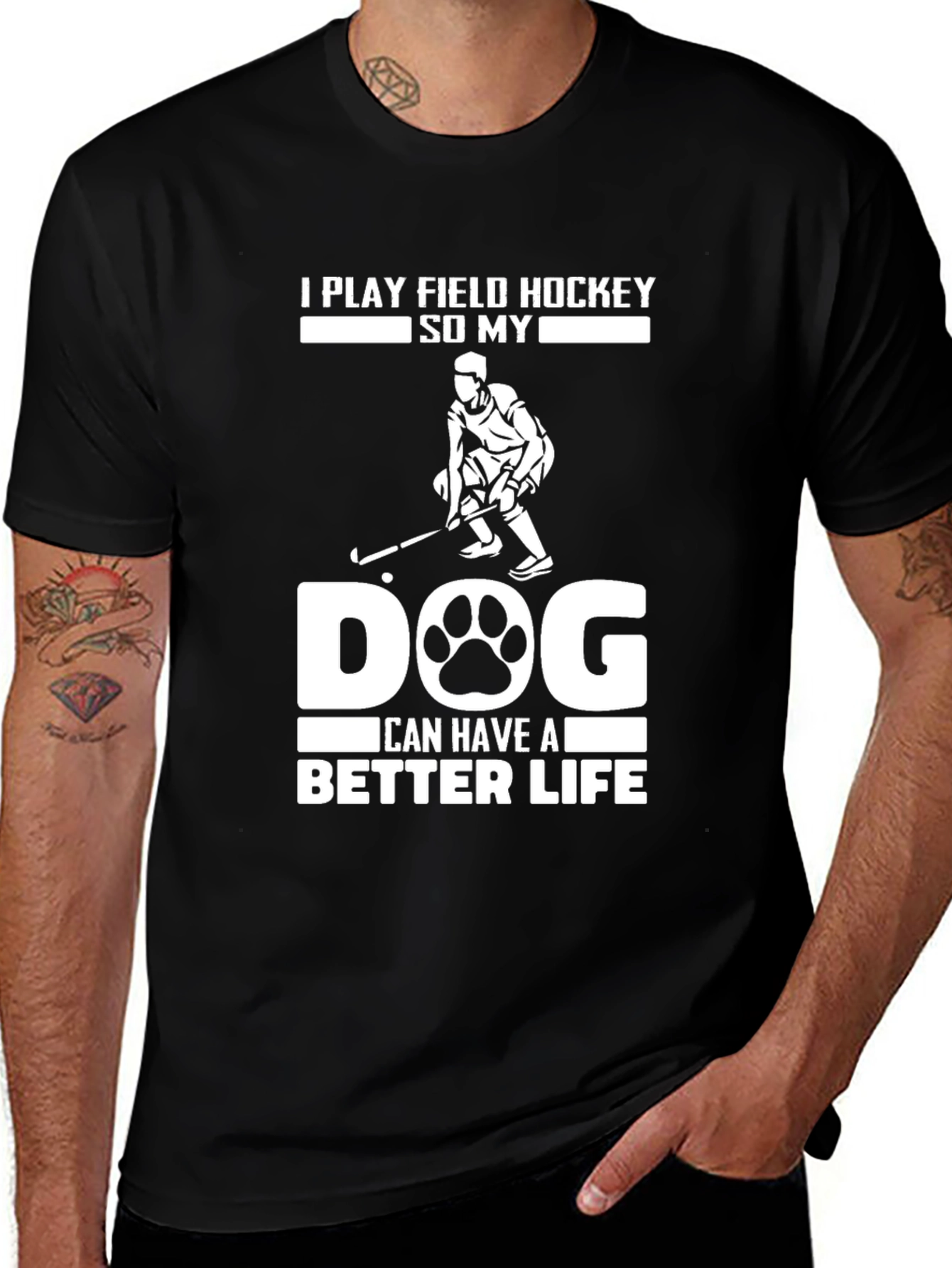 Field Hockey Dog Lover T-Shirt