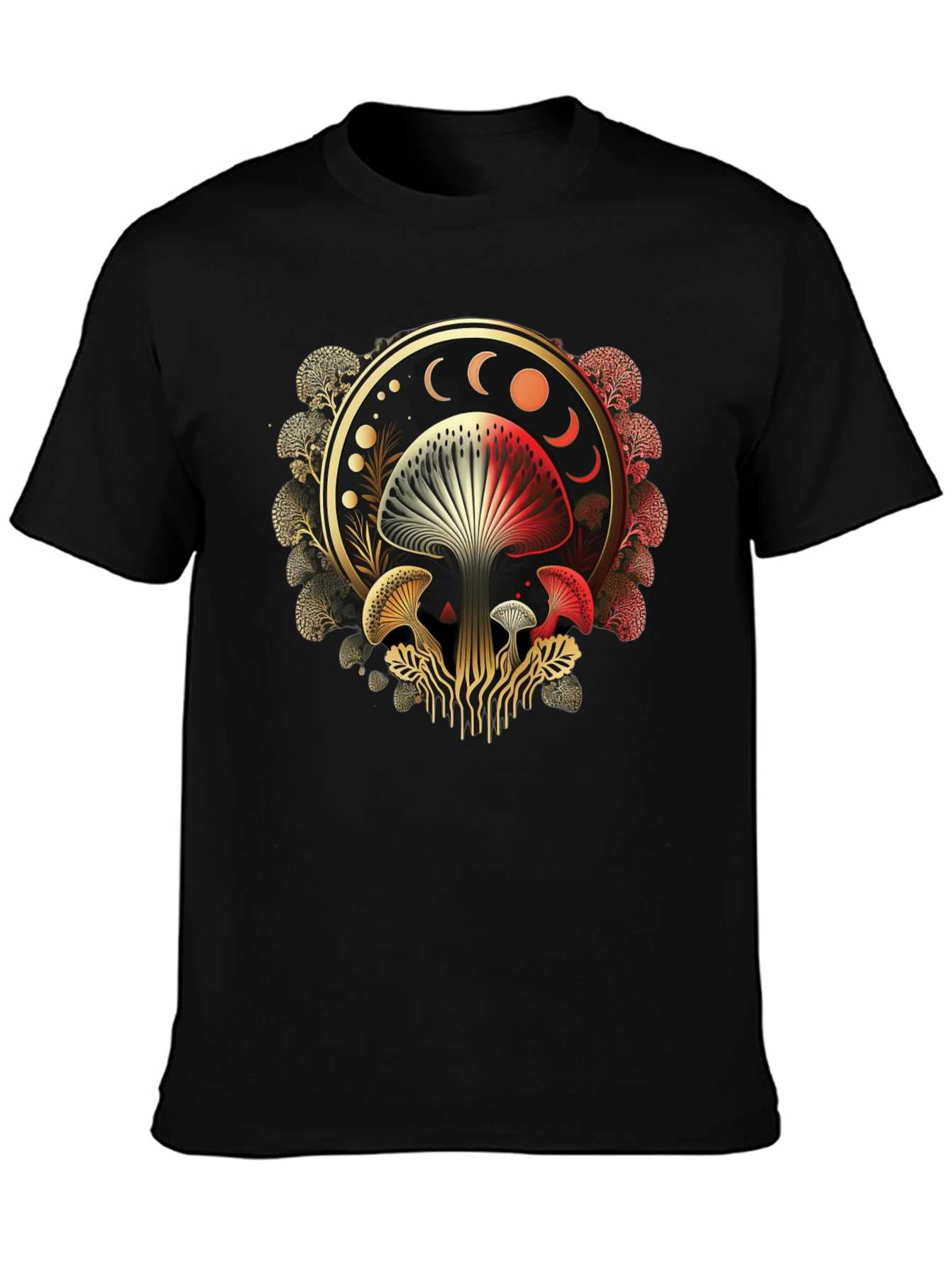 Mystic Mushroom Moon Phase Graphic Tee