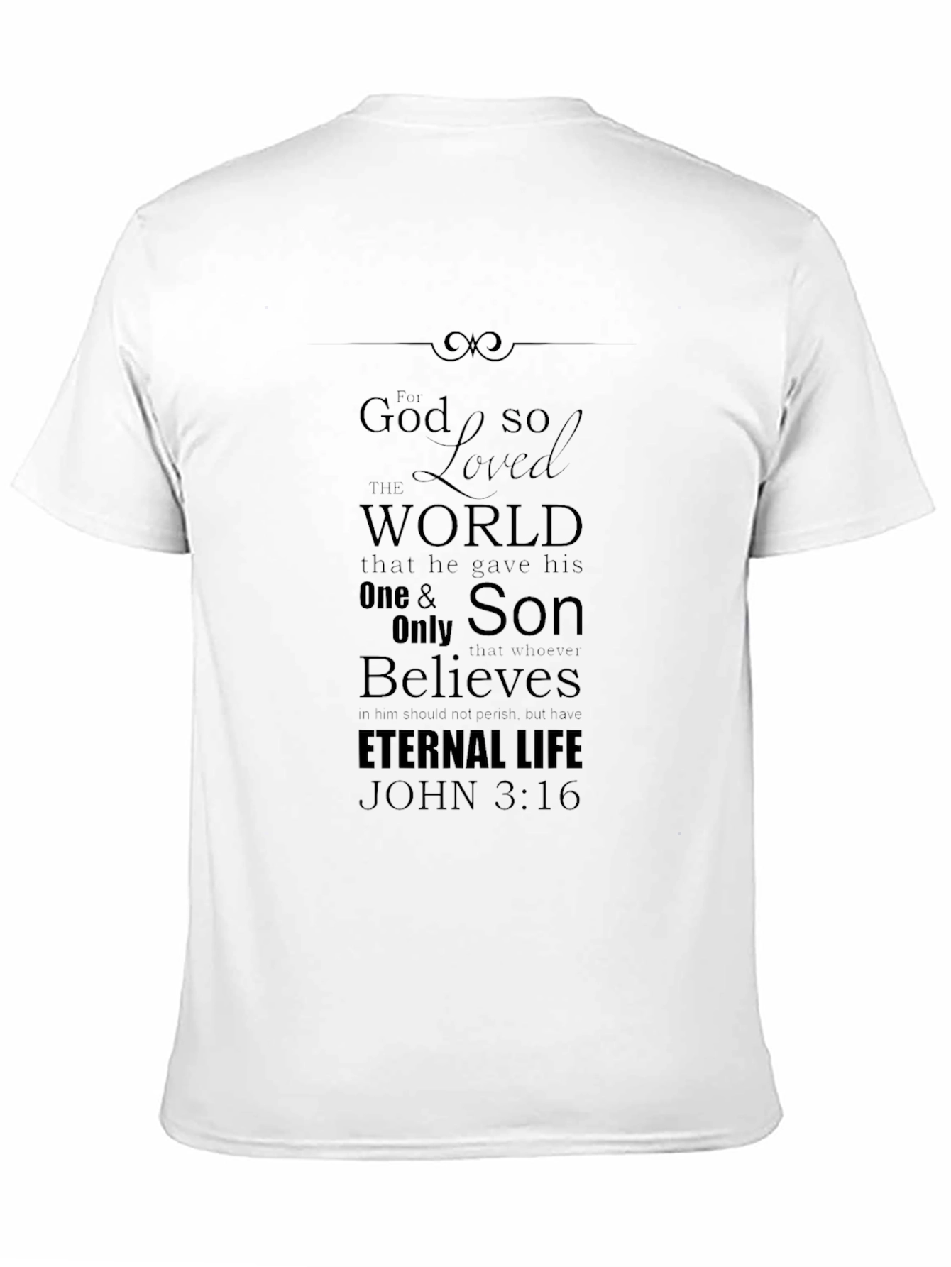 John 3:16 Christian T-Shirt Black