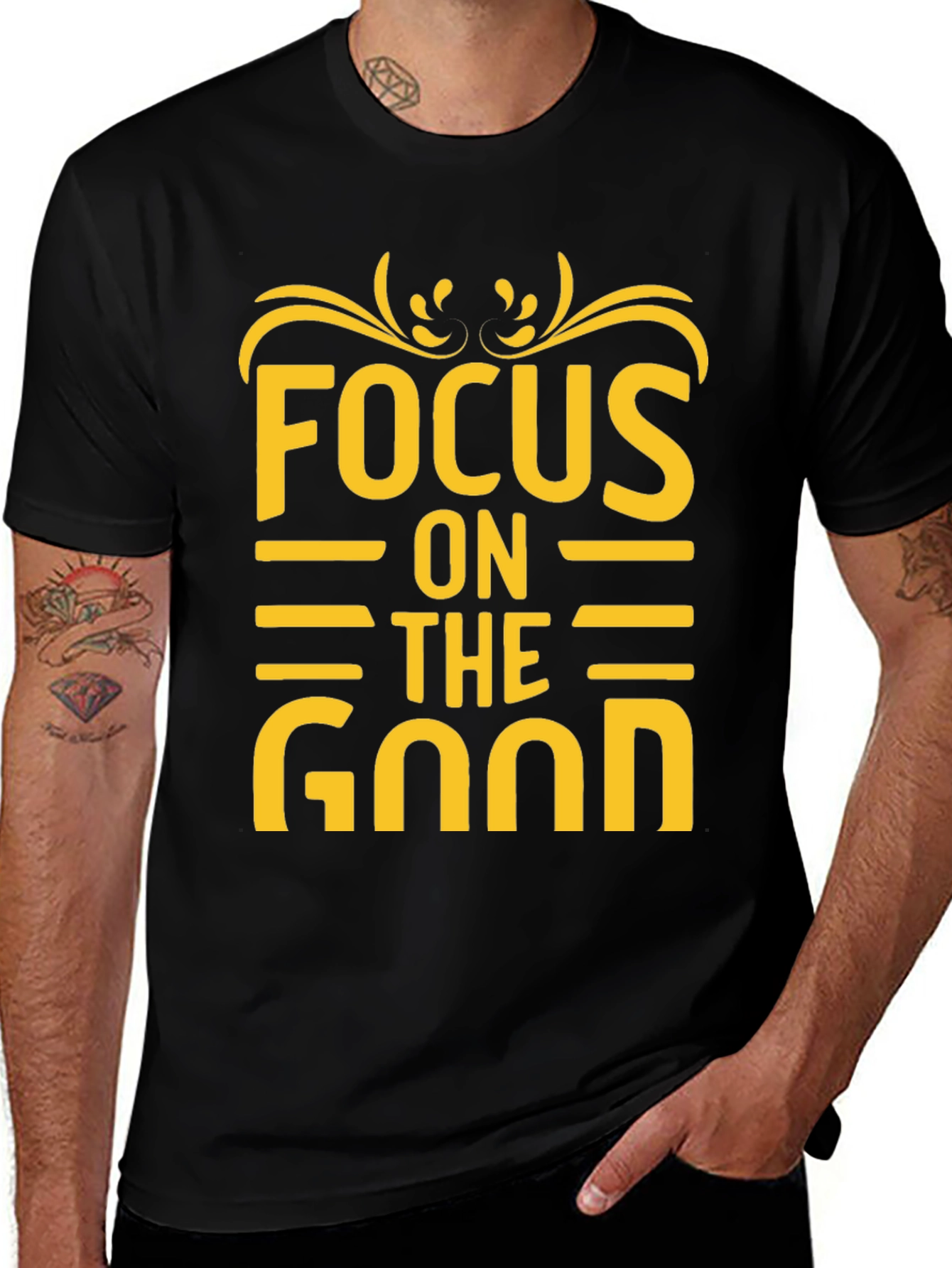 Focus on the Good Graphic Tee - Black