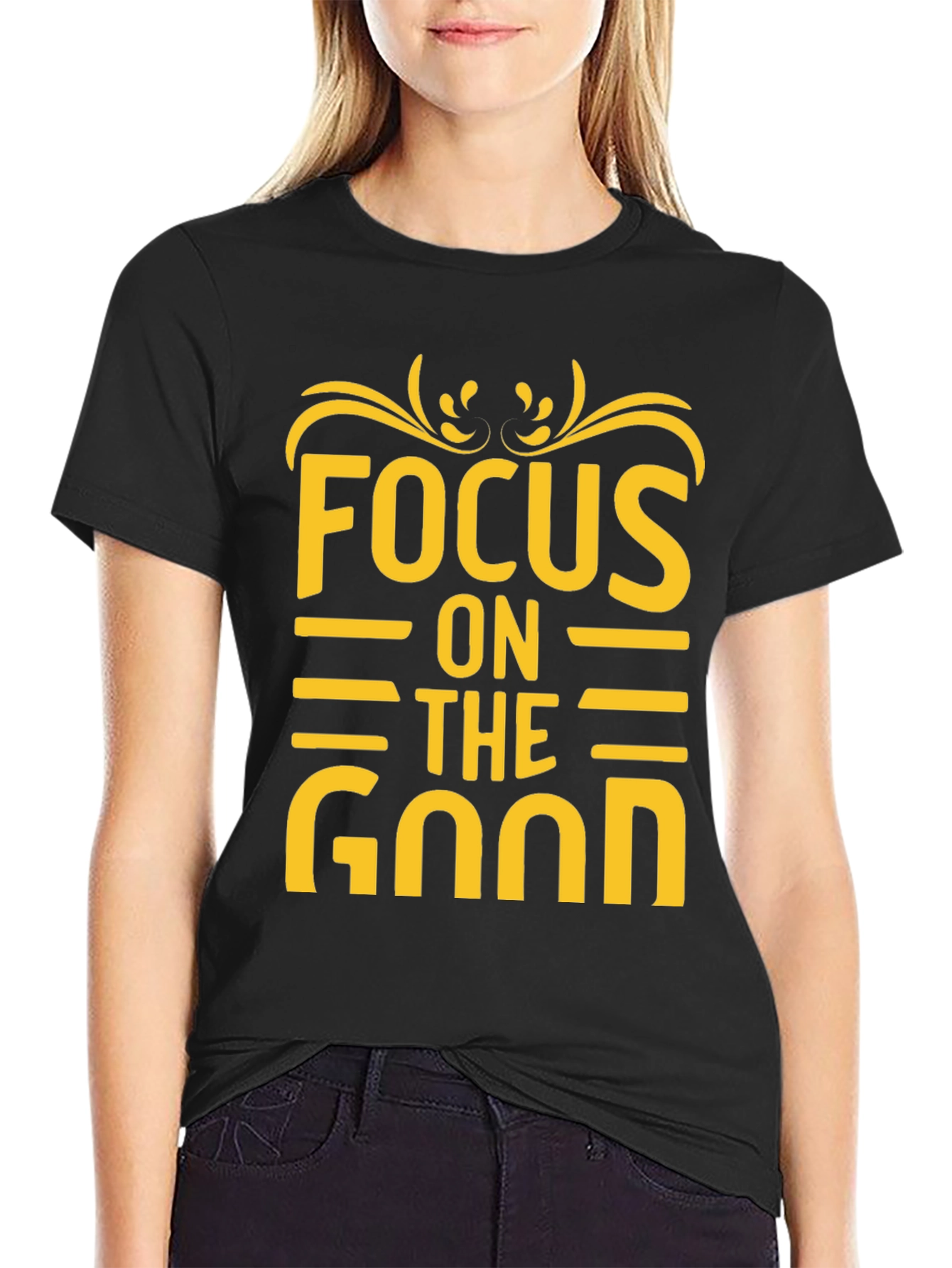 Focus on the Good Graphic Tee - Black