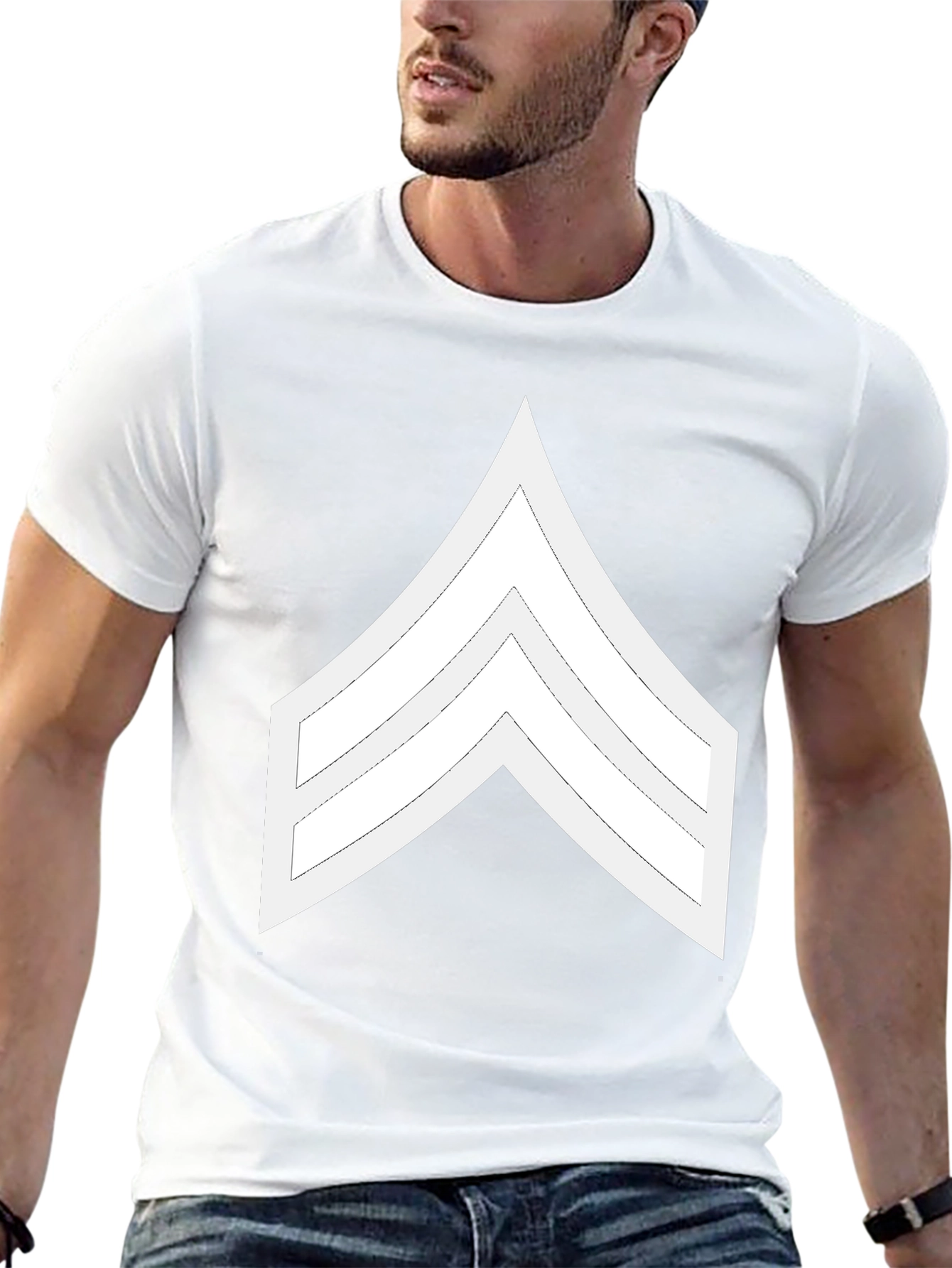 Sergeant Stripes Graphic T-Shirt - Military Pride Tee