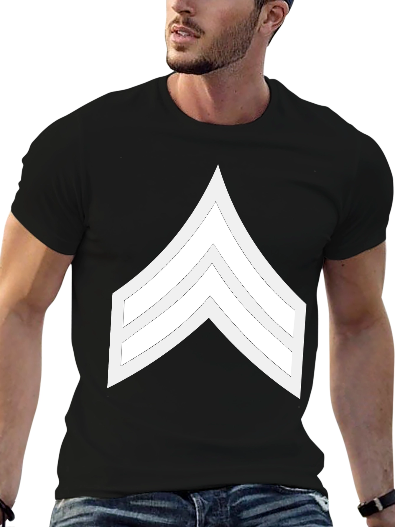 Sergeant Stripes Graphic T-Shirt - Military Pride Tee