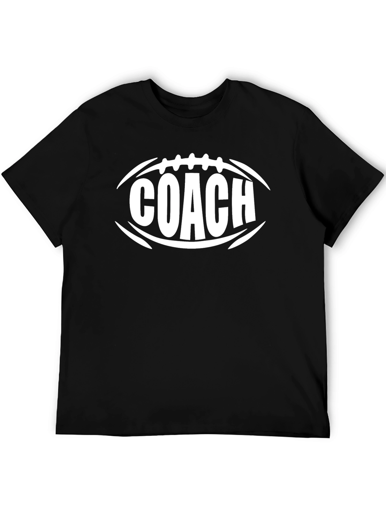 Coach Football T-Shirt - Black Cotton Graphic Tee