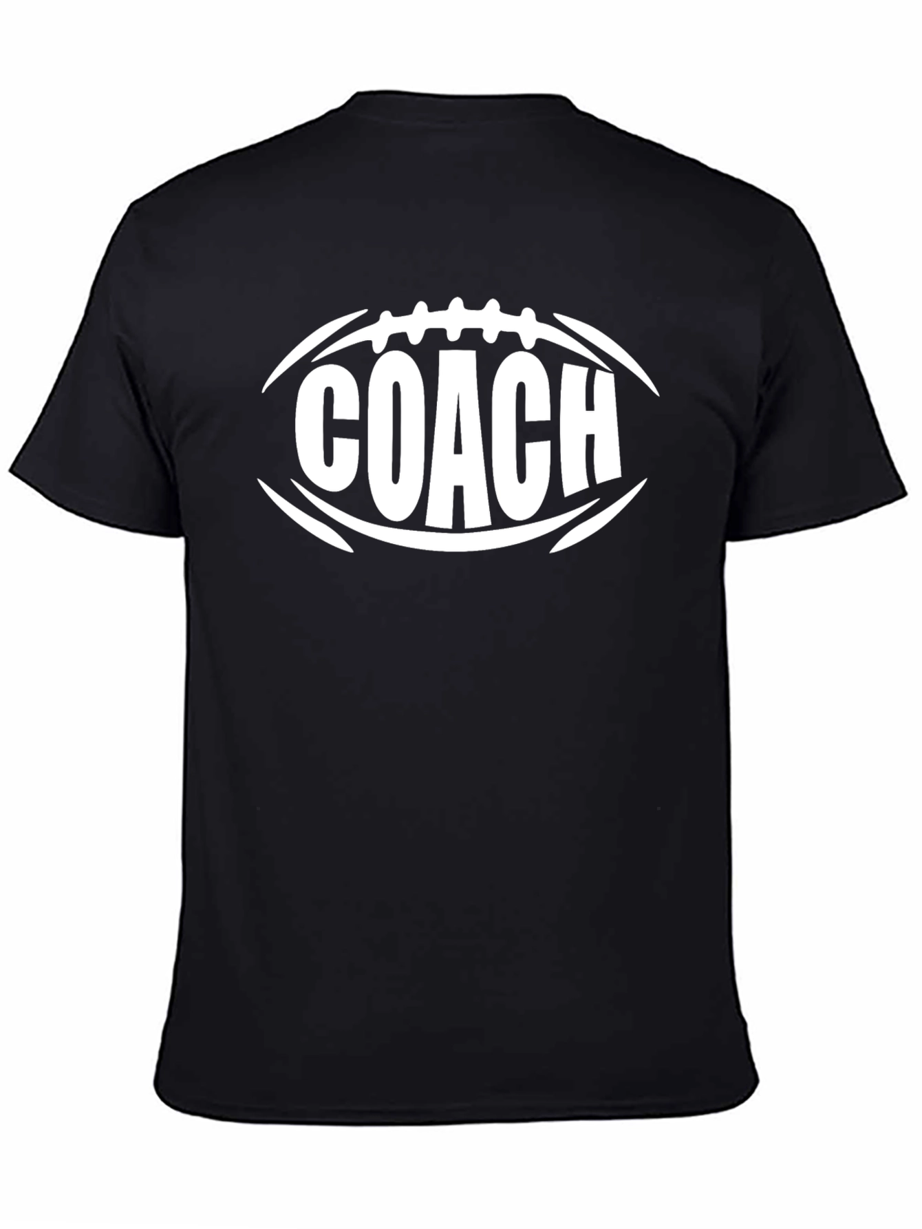 Coach Football T-Shirt - Black Cotton Graphic Tee