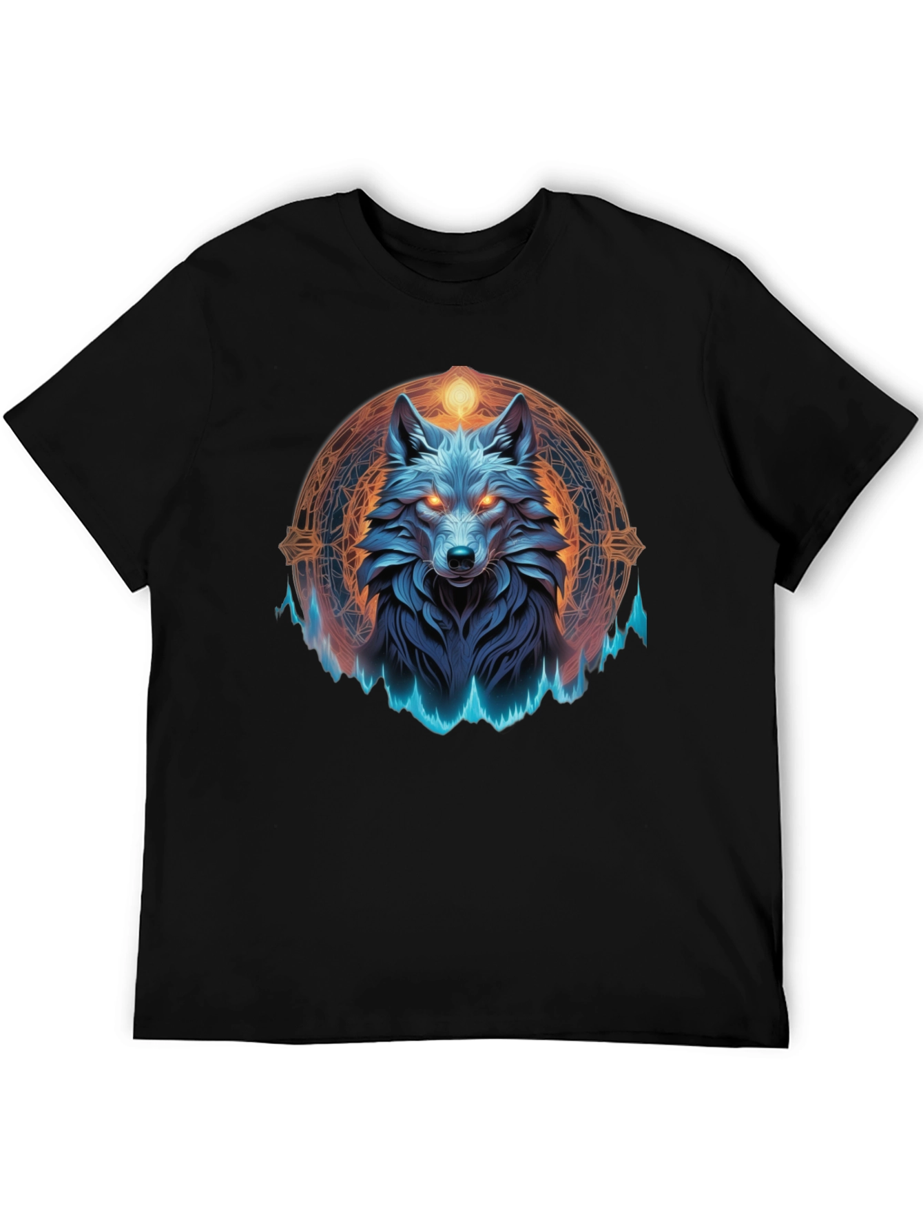 Mystic Wolf Graphic Tee - Black T-Shirt