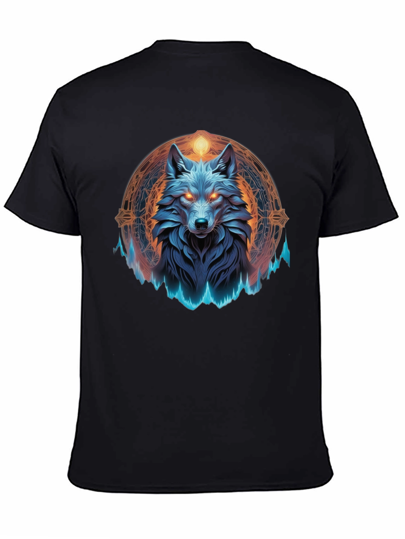 Mystic Wolf Graphic Tee - Black T-Shirt