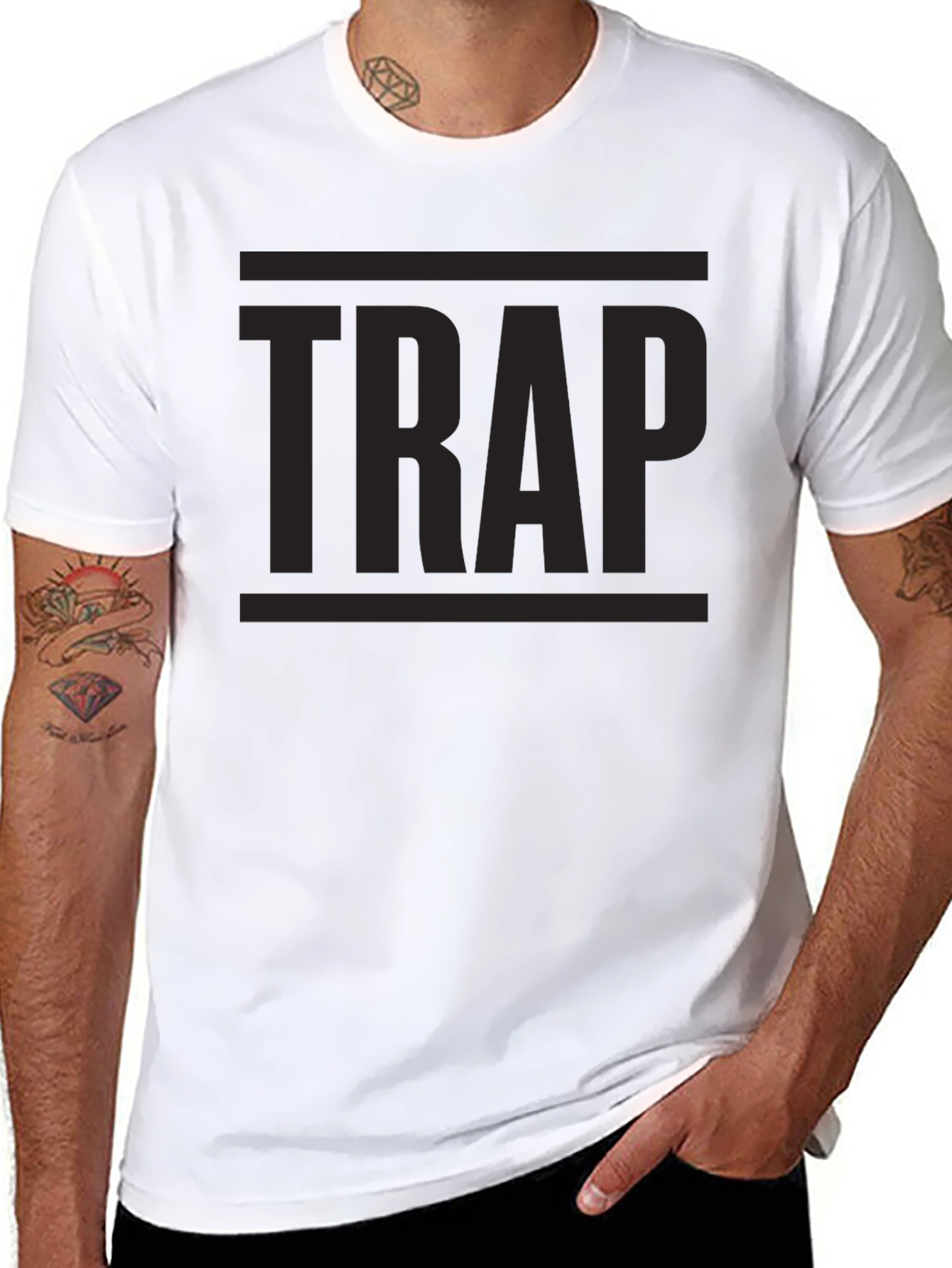 TRAP Graphic Tee - Urban Style Black T-Shirt