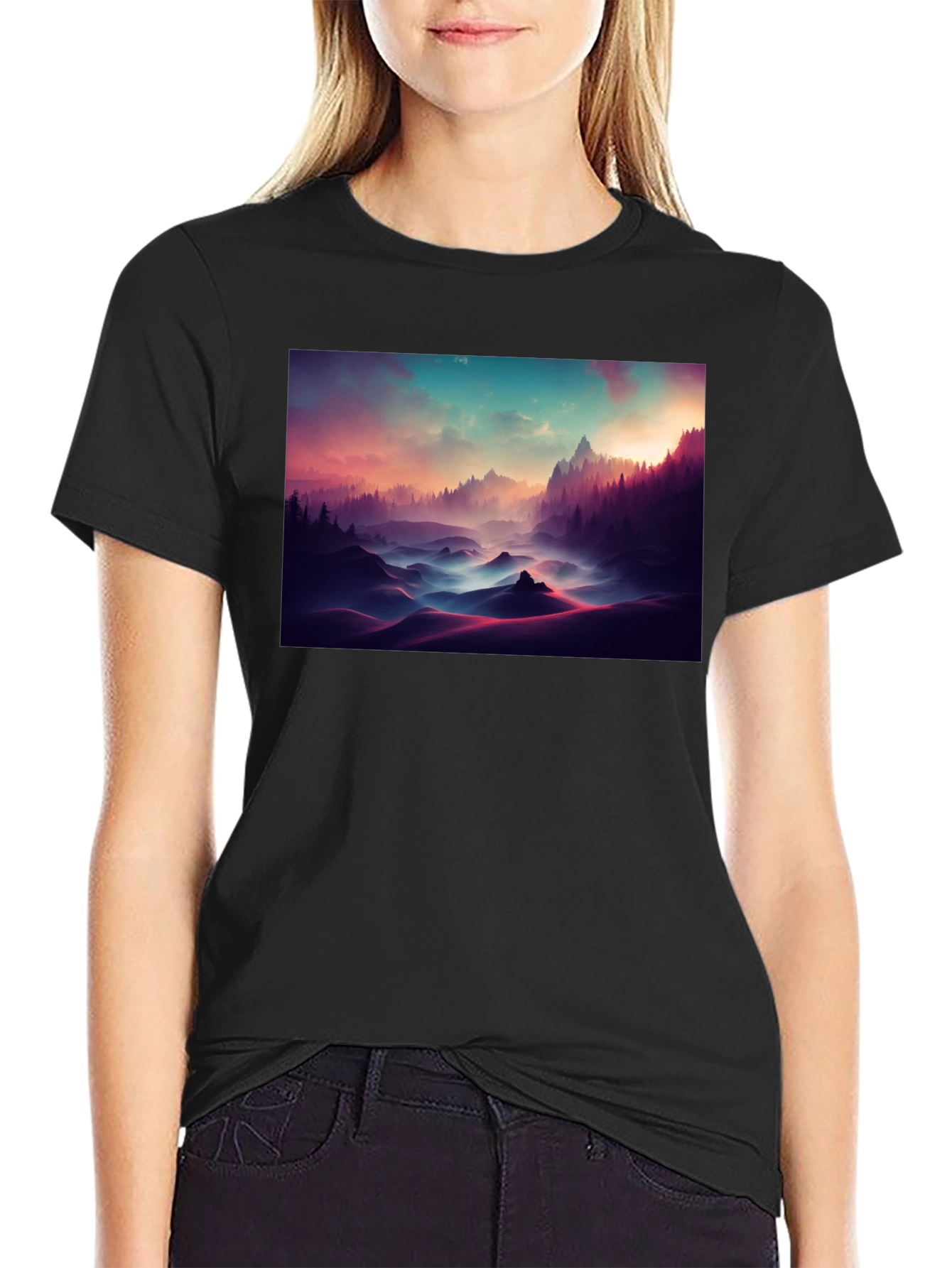 Mystic Landscape Graphic Tee - Soft Cotton Comfort