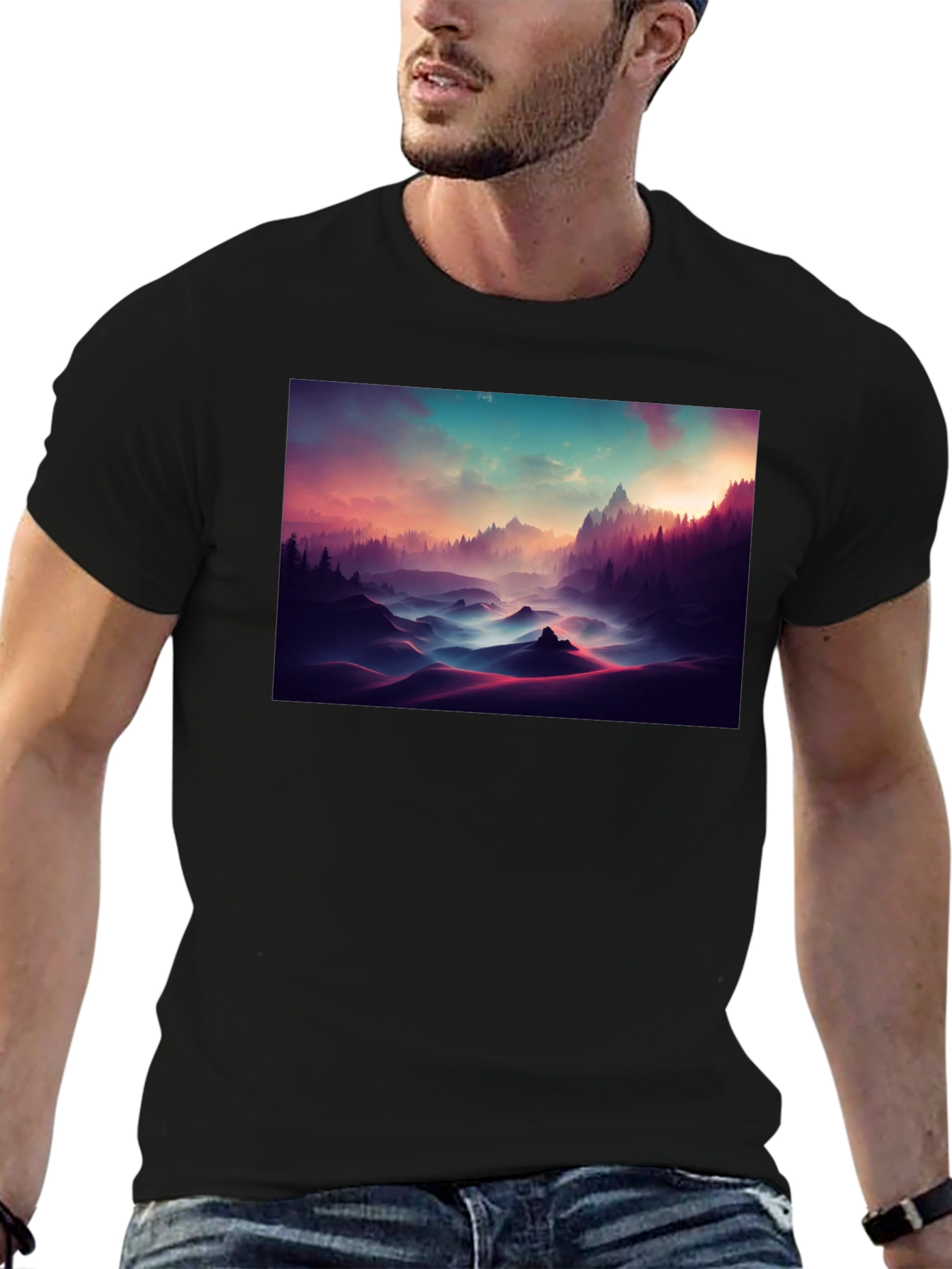 Mystic Landscape Graphic Tee - Soft Cotton Comfort
