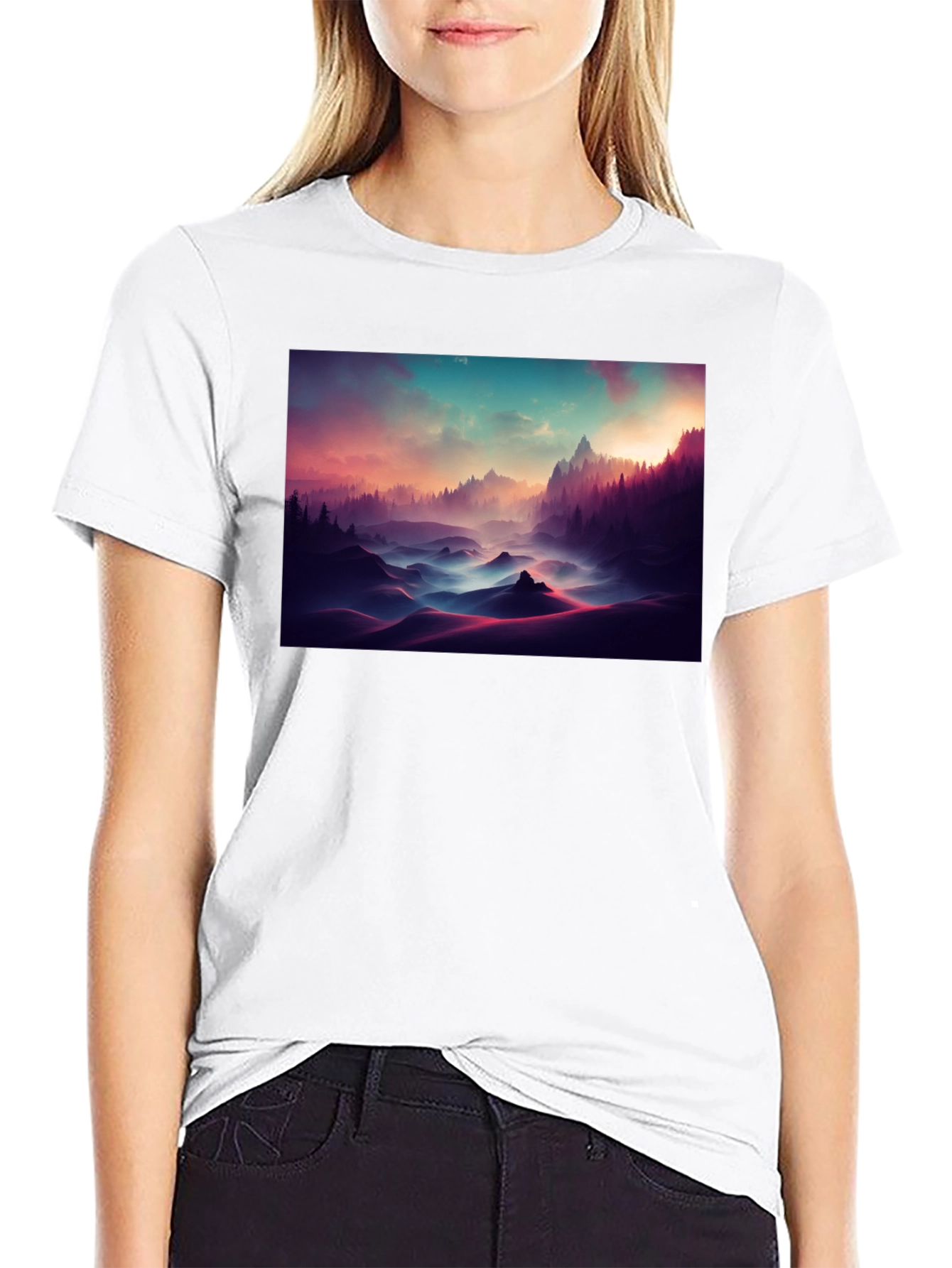 Mystic Landscape Graphic Tee - Soft Cotton Comfort