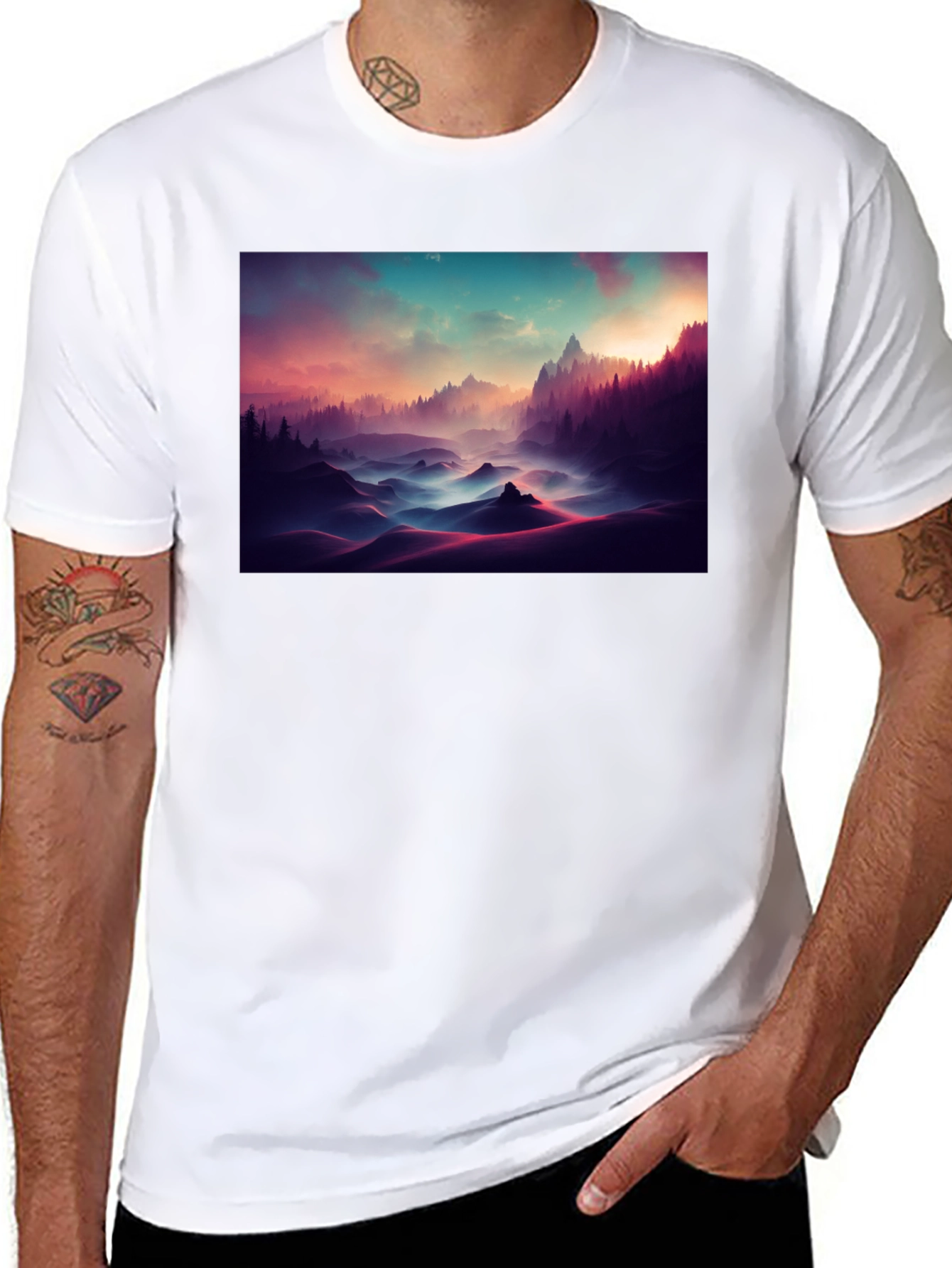 Mystic Landscape Graphic Tee - Soft Cotton Comfort