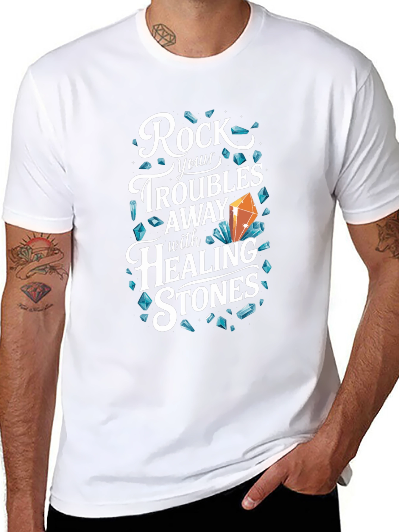 Rock Your Troubles Away Healing Stones T-Shirt