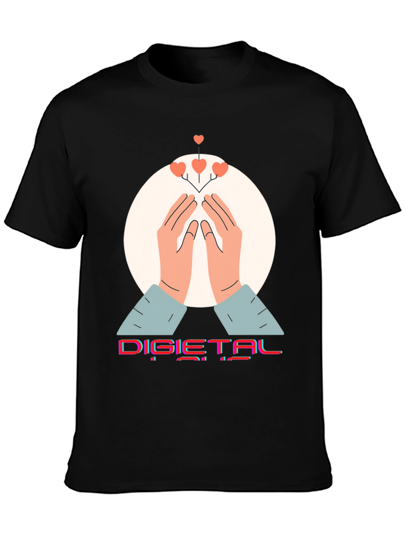 Digital Hearts Graphic Tee - Modern Comfort