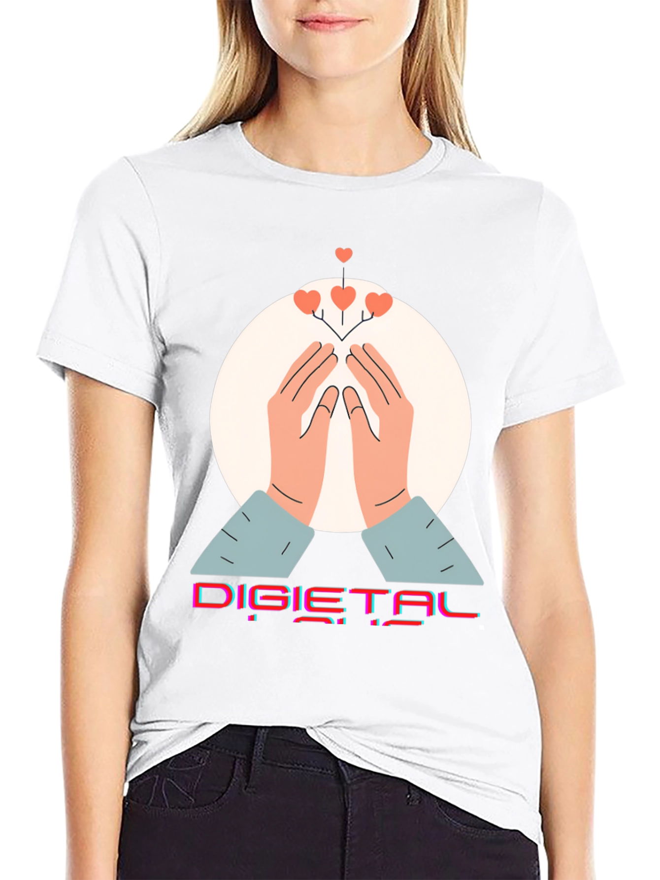 Digital Hearts Graphic Tee - Modern Comfort