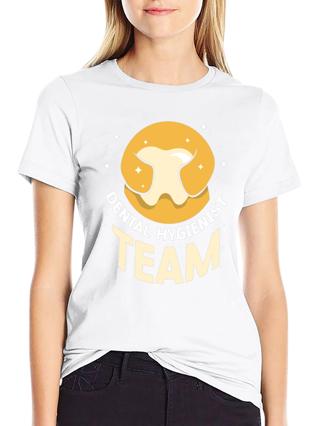 Dental Hygienist Team T-Shirt - Black Cotton Tee