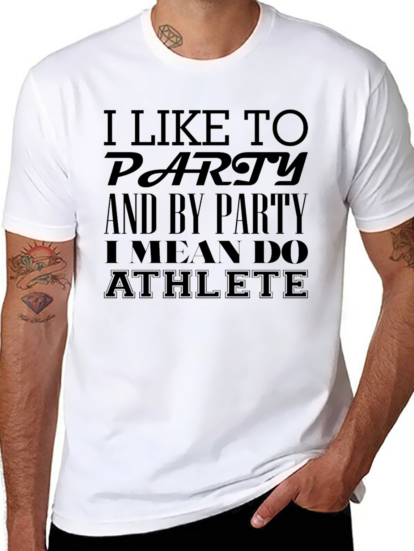 I Like to Party Athlete Mens Graphic T-Shirt