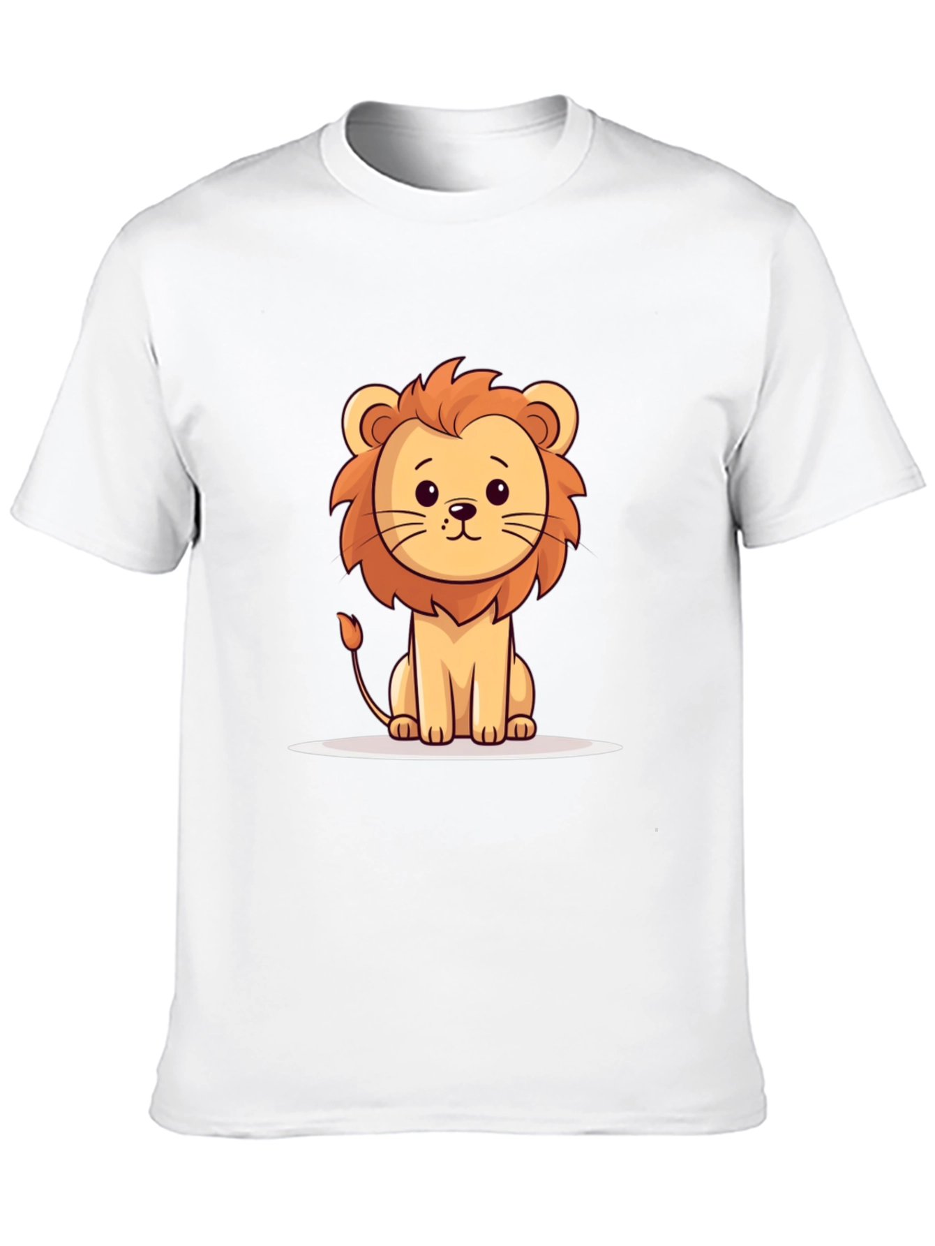 Cute Cartoon Lion Black T-Shirt