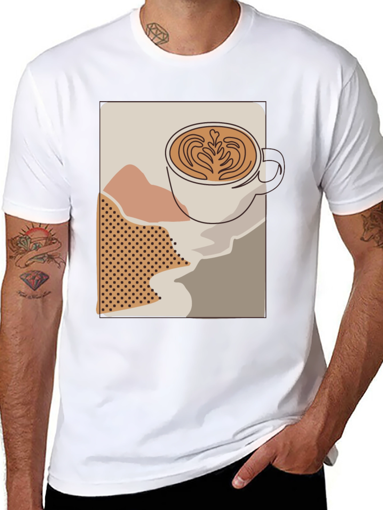 Latte Art T-Shirt - Coffee Lover Tee