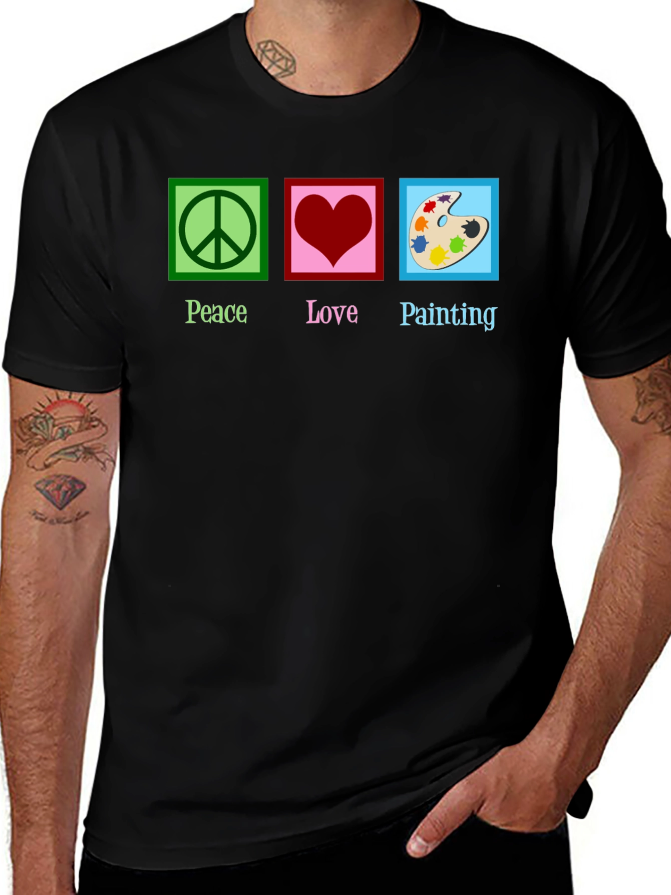 Peace Love Painting Graphic T-Shirt