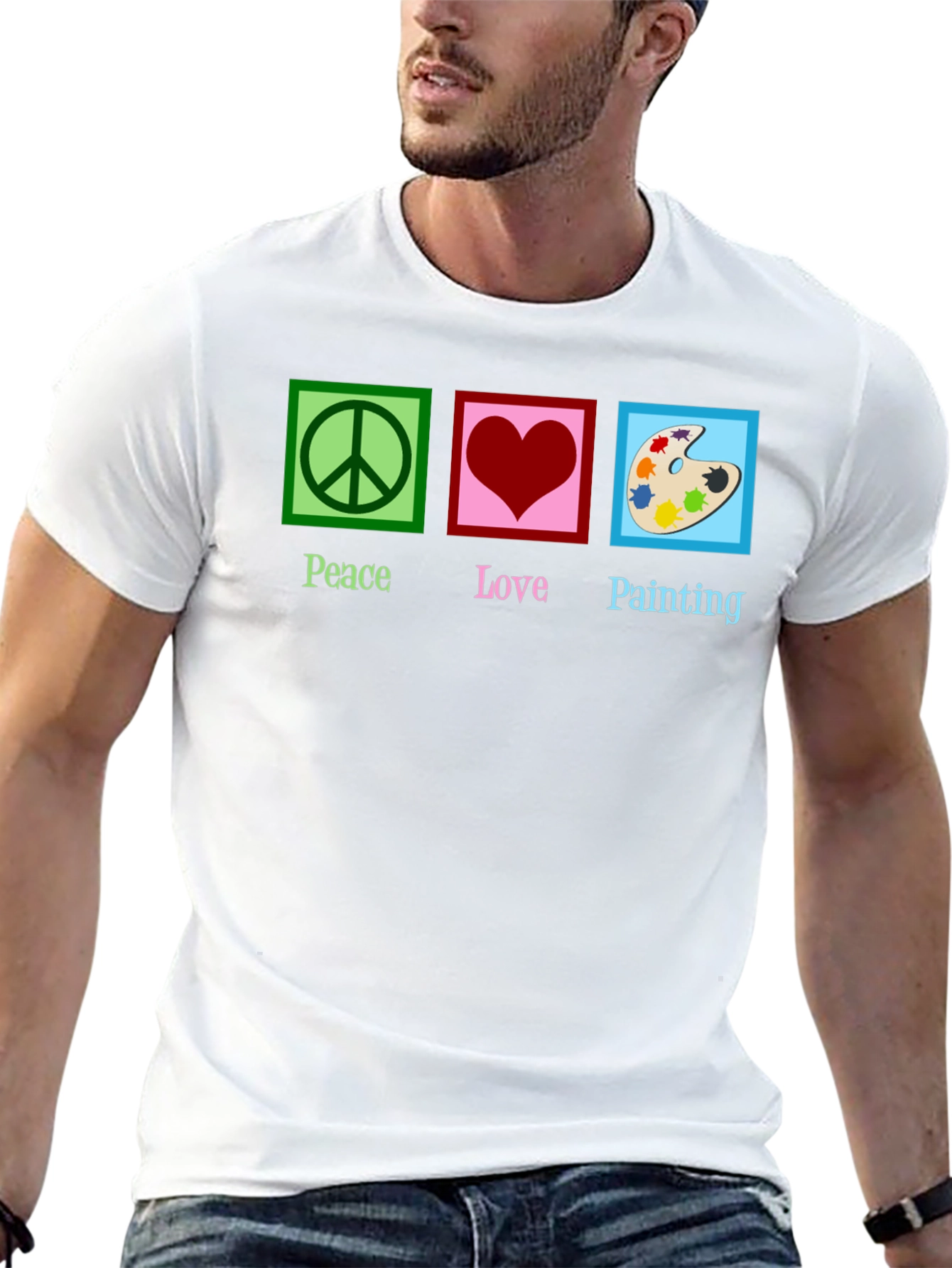 Peace Love Painting Graphic T-Shirt