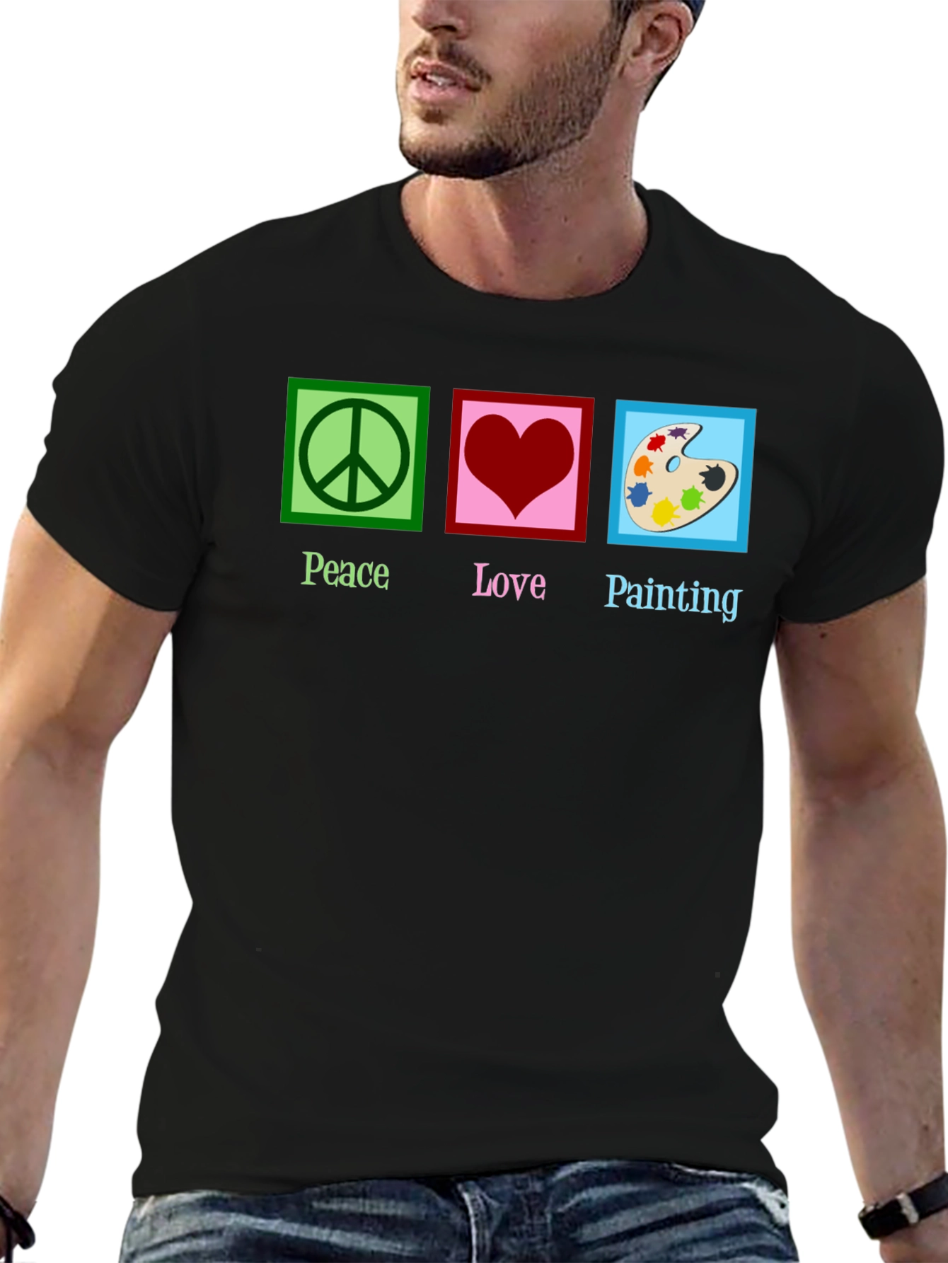 Peace Love Painting Graphic T-Shirt
