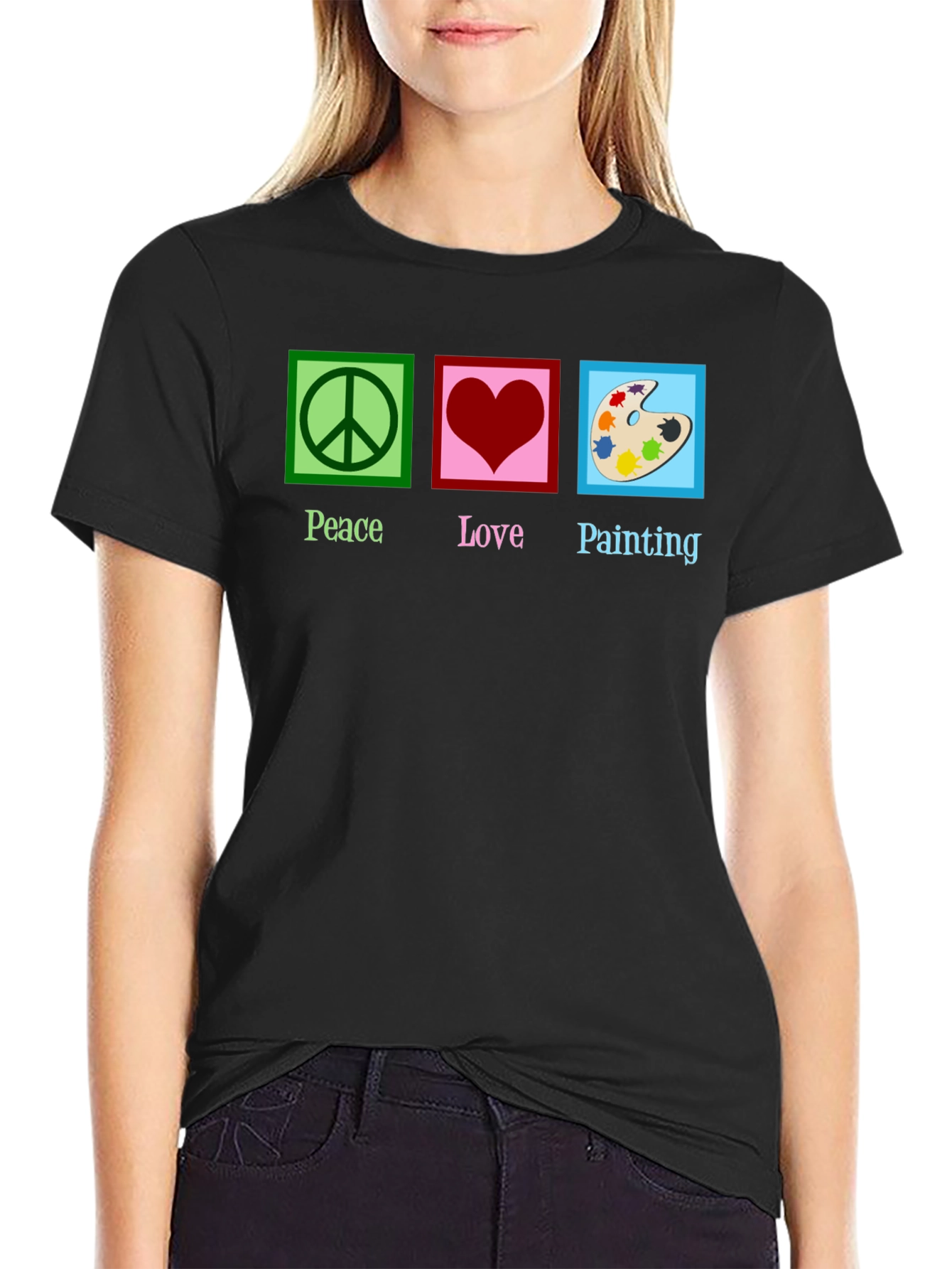 Peace Love Painting Graphic T-Shirt
