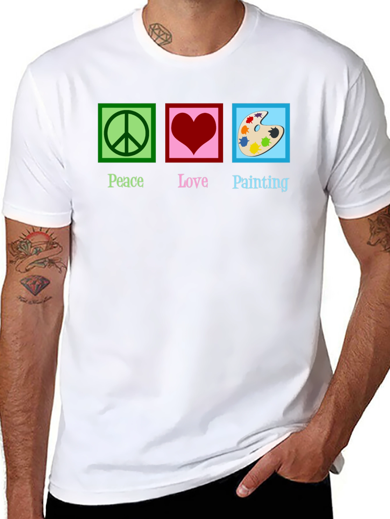 Peace Love Painting Graphic T-Shirt