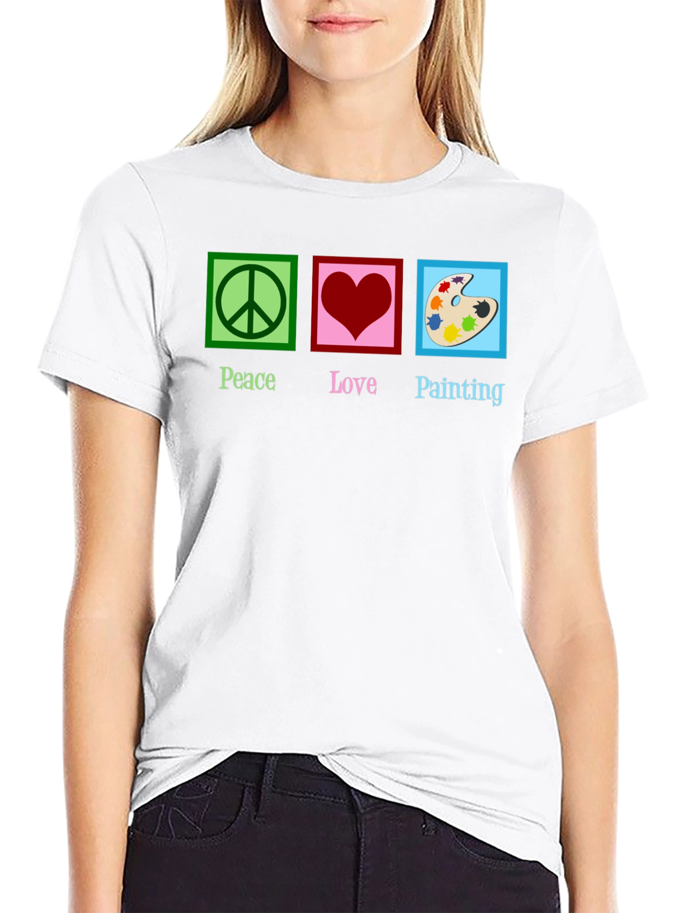 Peace Love Painting Graphic T-Shirt