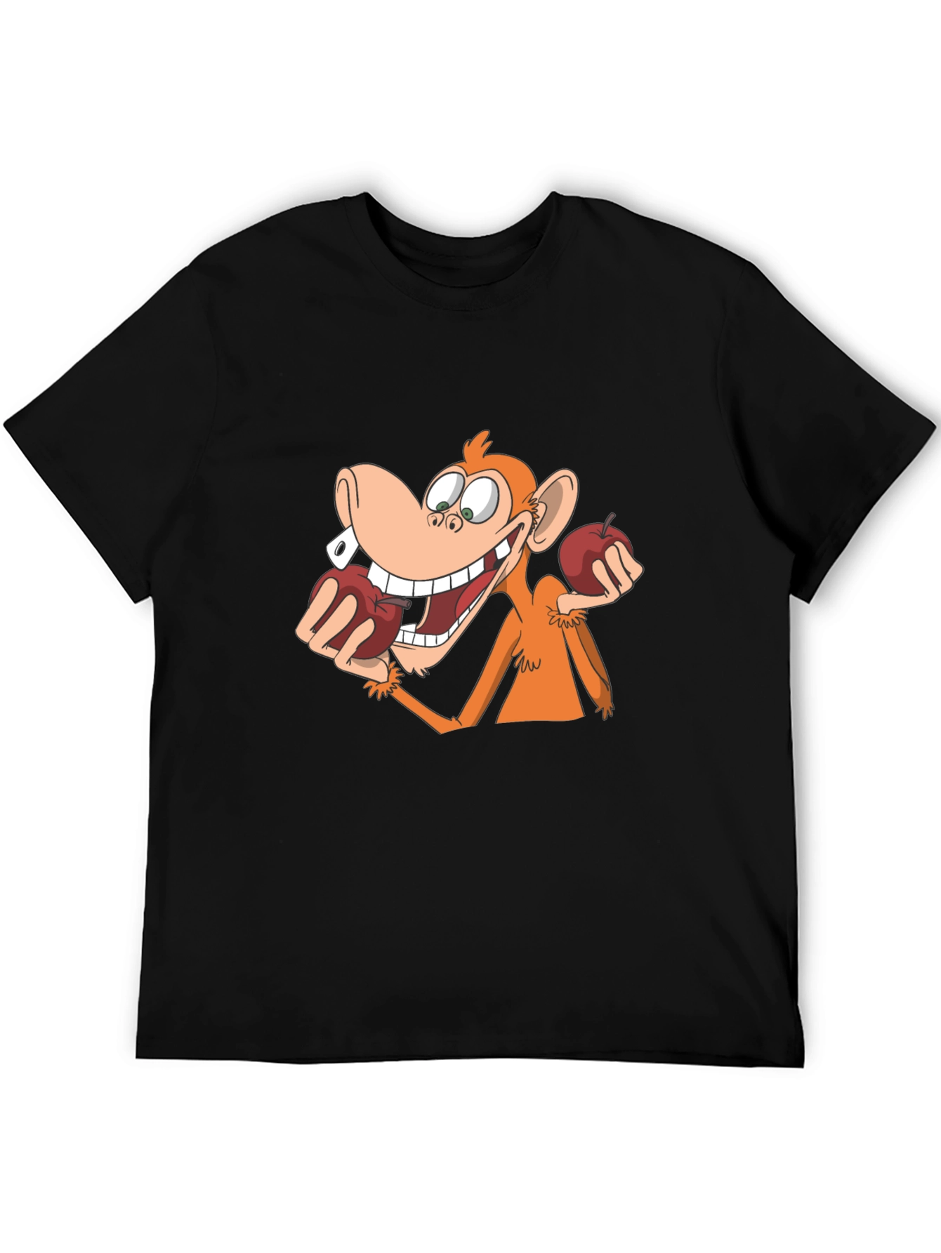 Funny Monkey with Apples Graphic T-Shirt