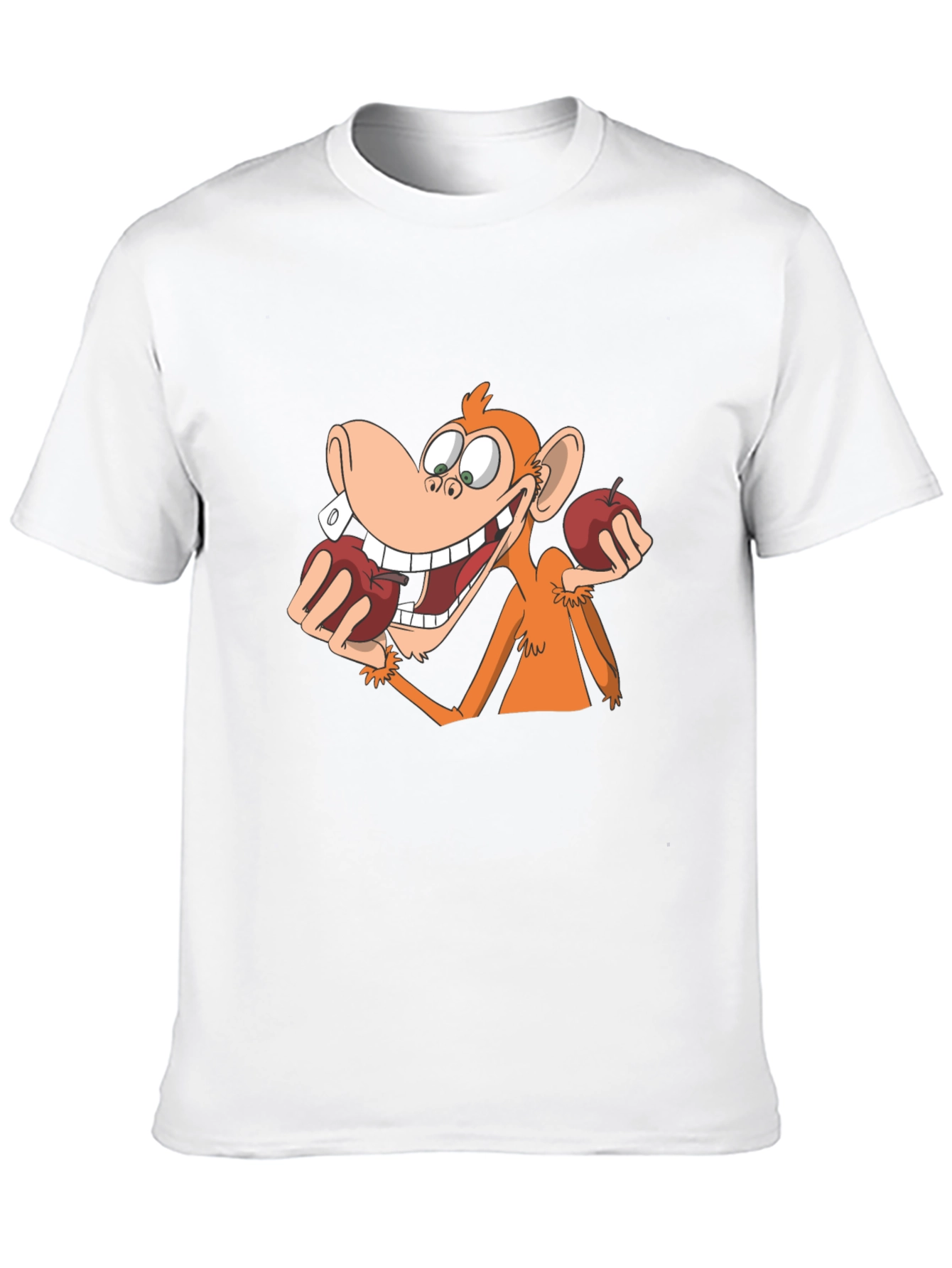 Funny Monkey with Apples Graphic T-Shirt