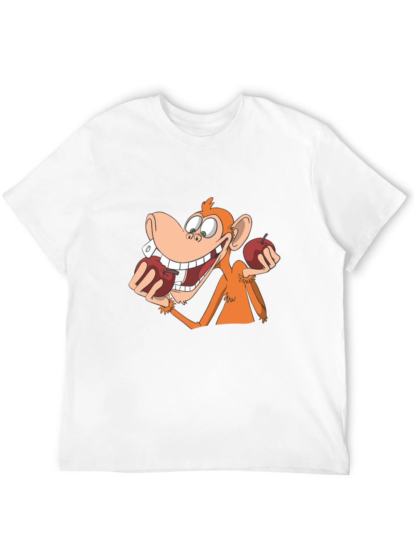Funny Monkey with Apples Graphic T-Shirt