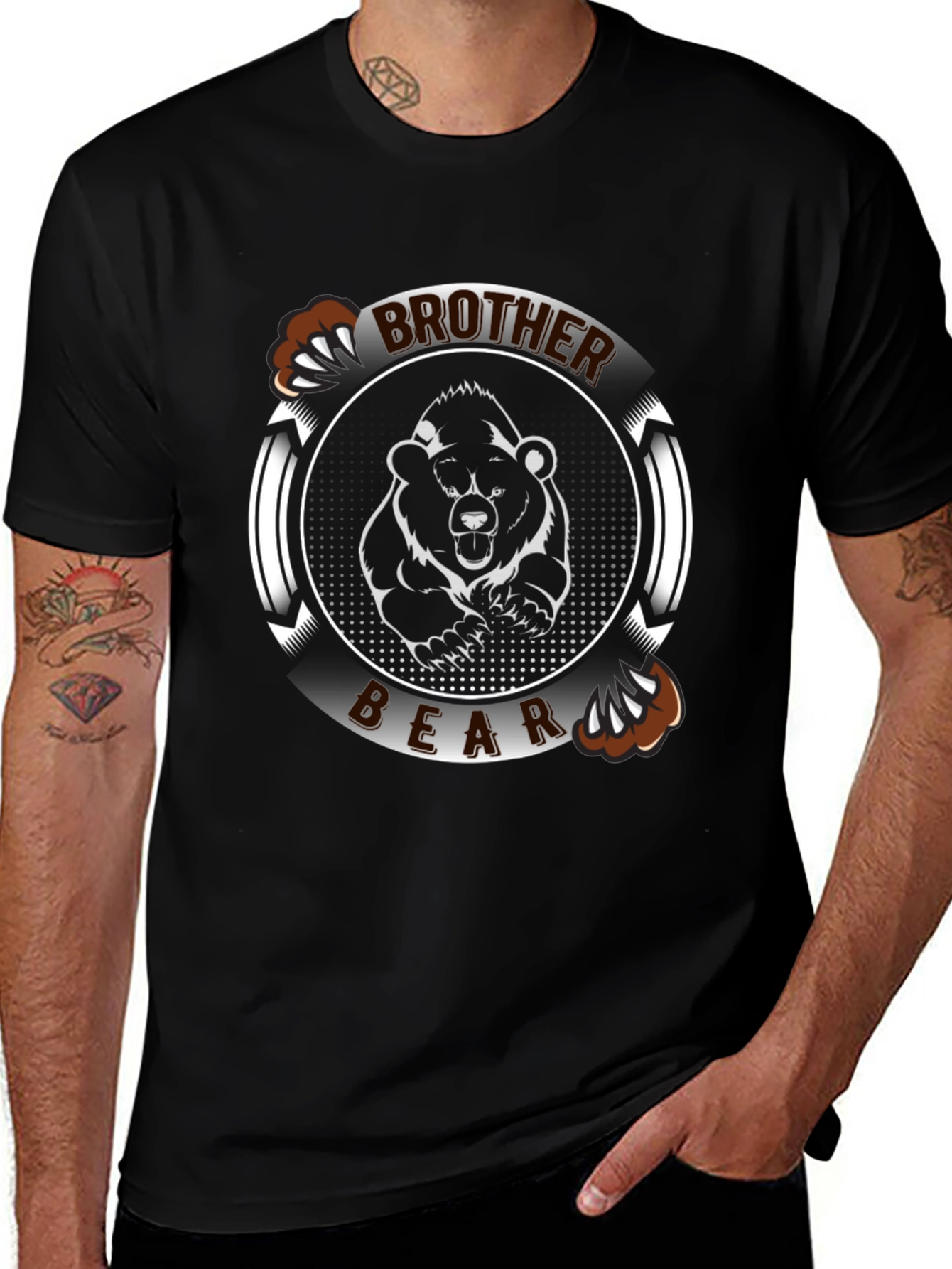 Brother Bear Graphic T-Shirt - Mens Black Tee