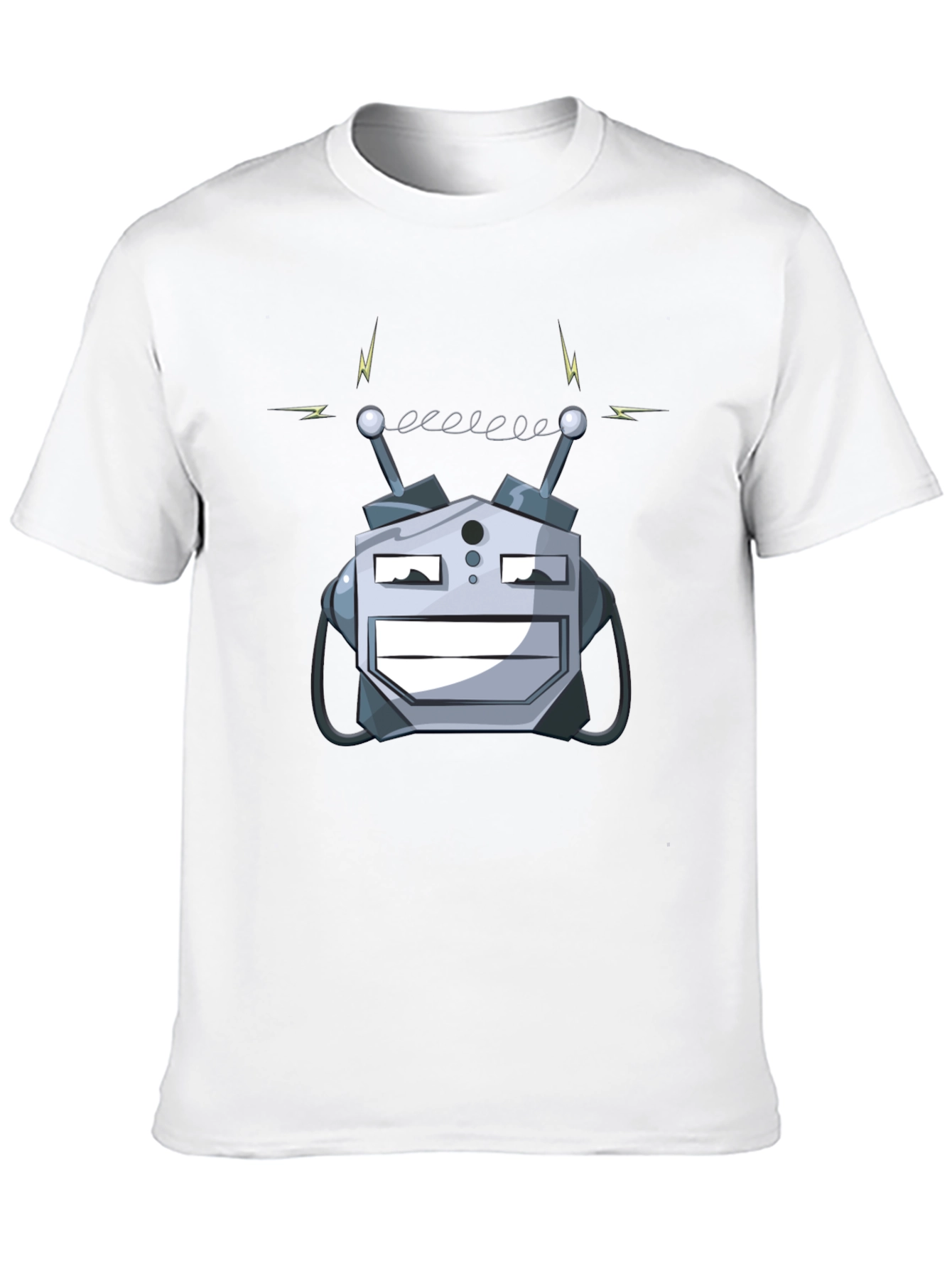Robot Head Graphic Print Black T-Shirt