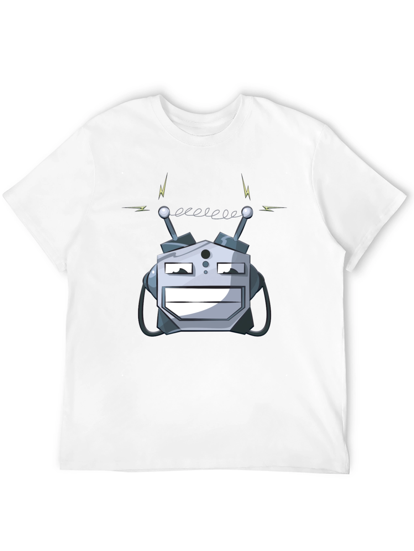 Robot Head Graphic Print Black T-Shirt