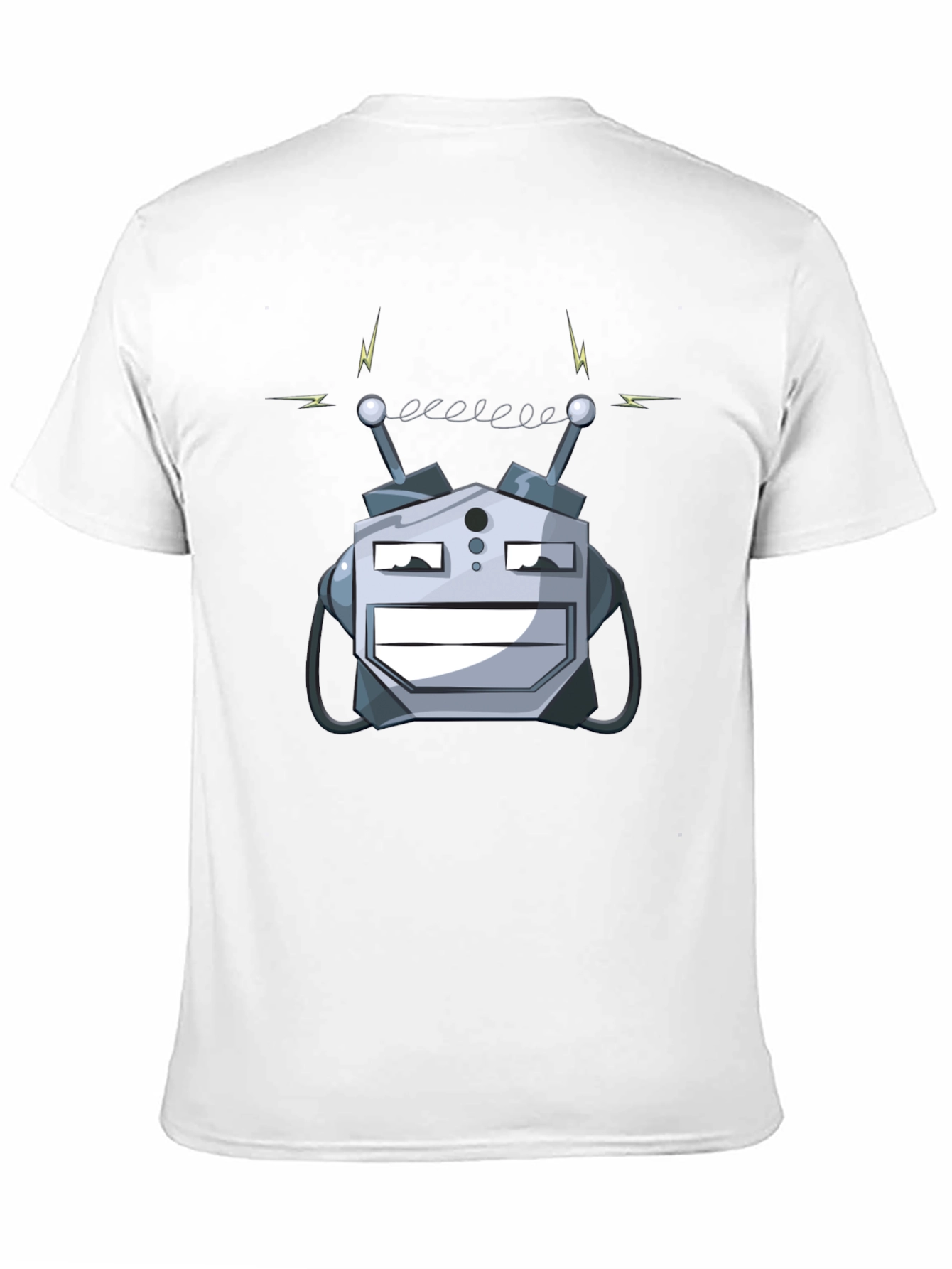 Robot Head Graphic Print Black T-Shirt
