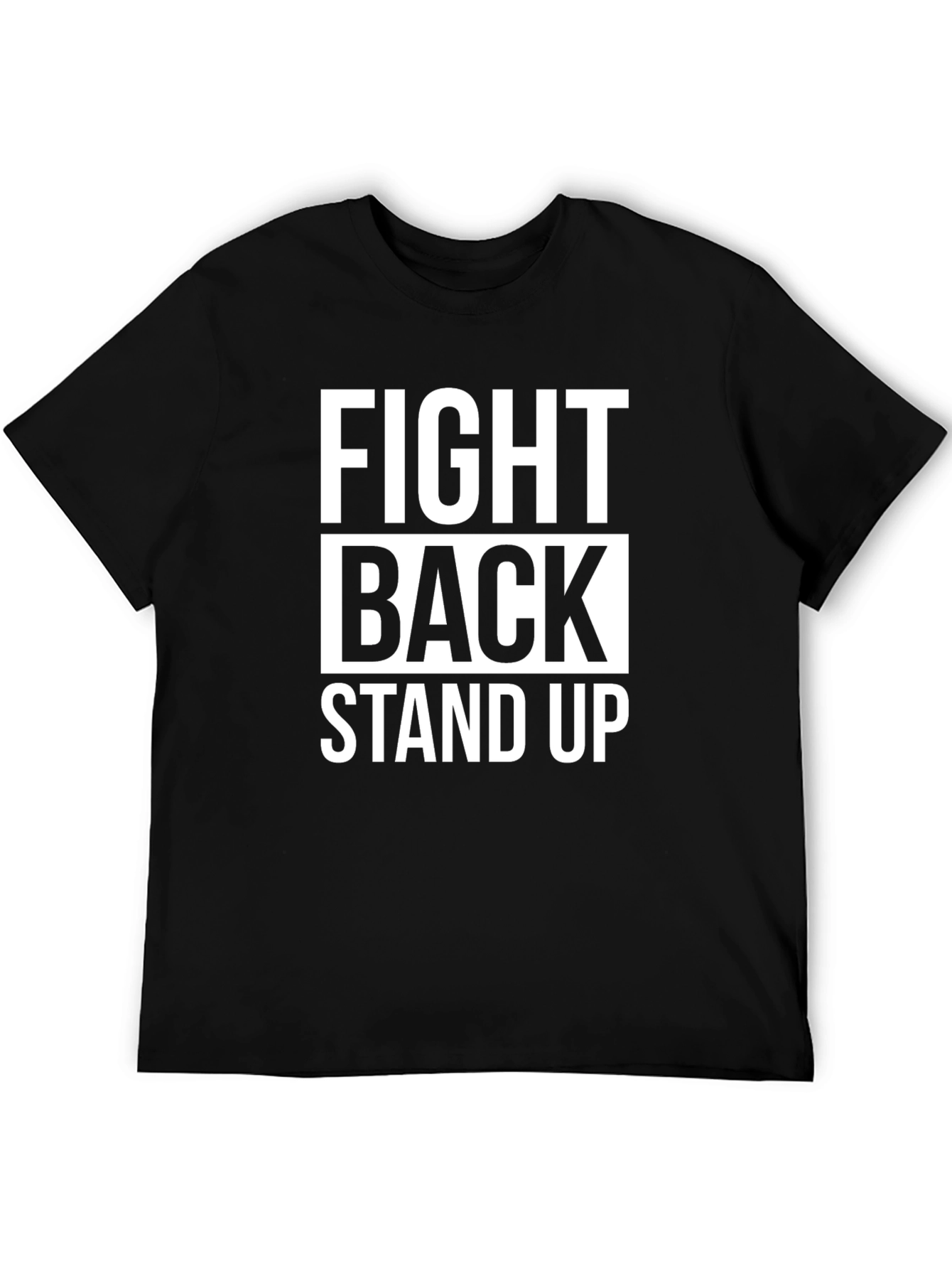 Fight Back Stand Up Graphic Tee - Black T-Shirt