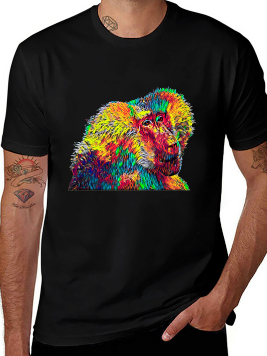 Vibrant Baboon Graphic Tee - Bold Statement Style