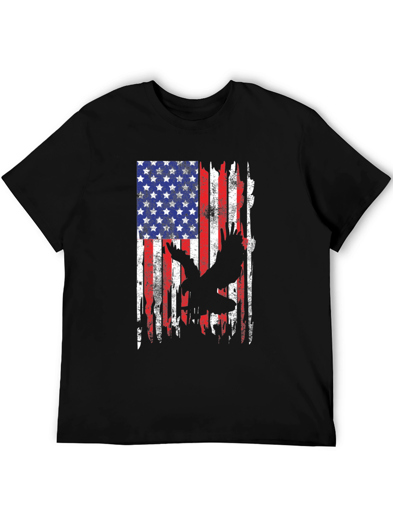 American Flag Eagle Black T-Shirt