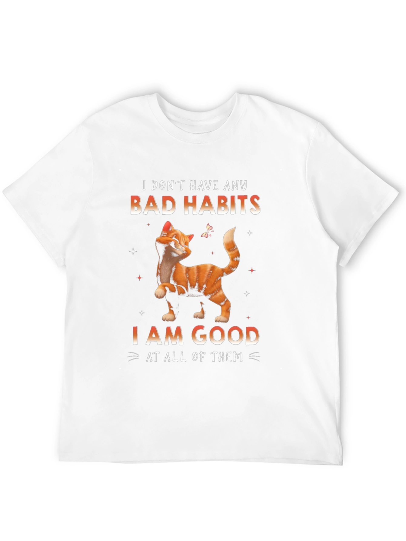 Funny Cat Bad Habits Graphic T-Shirt