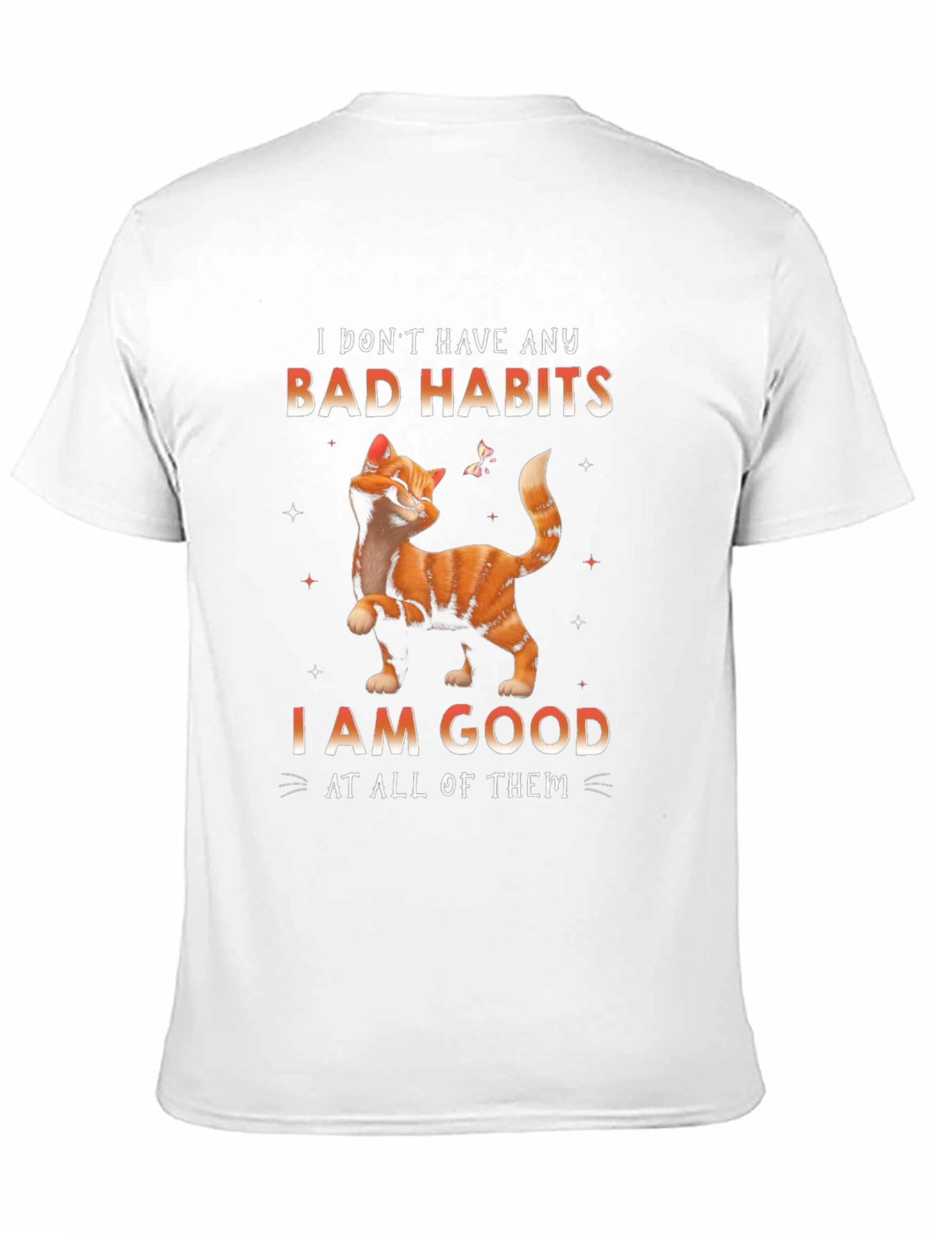 Funny Cat Bad Habits Graphic T-Shirt