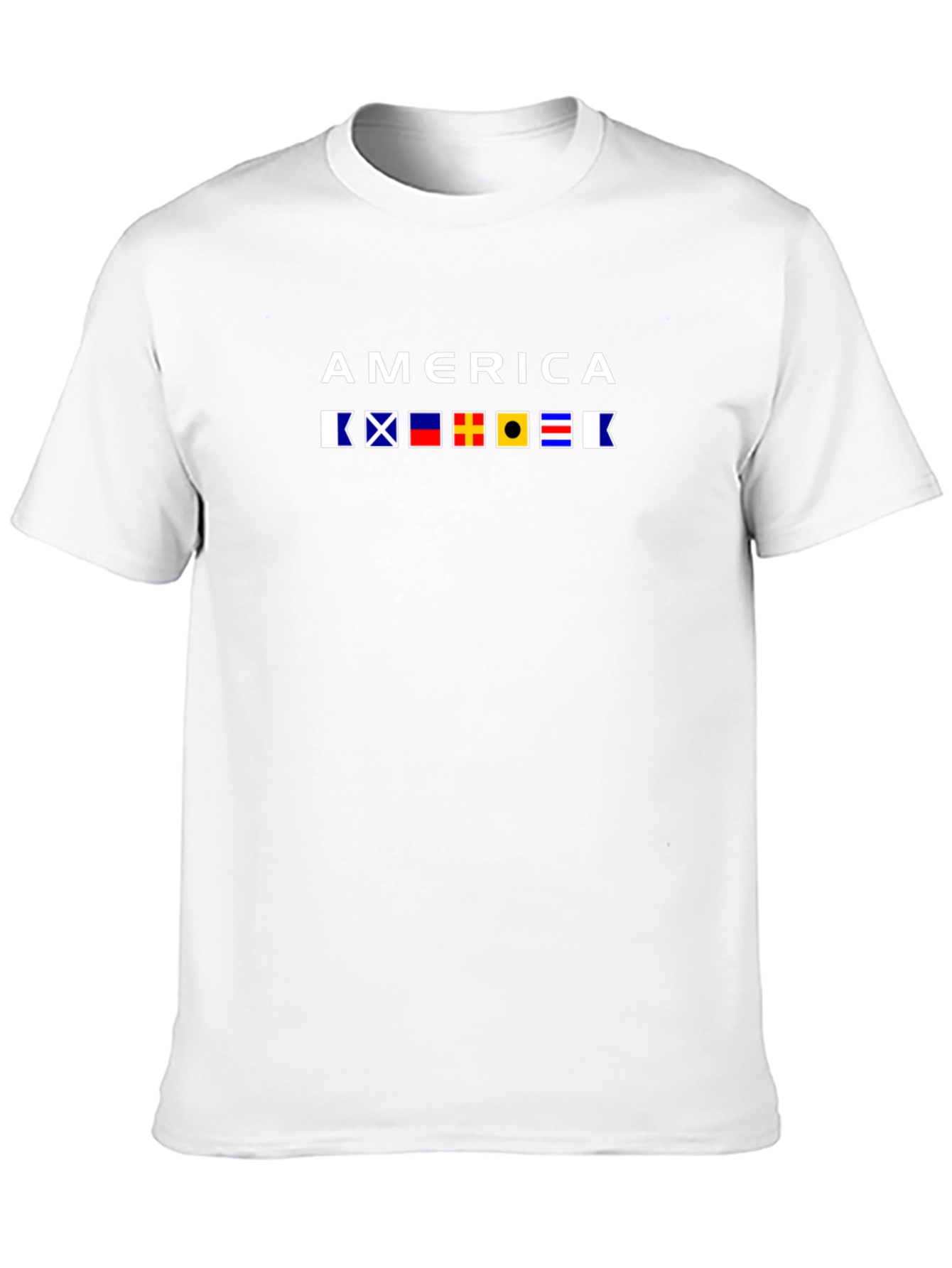 America Nautical Flags Graphic Tee - Black