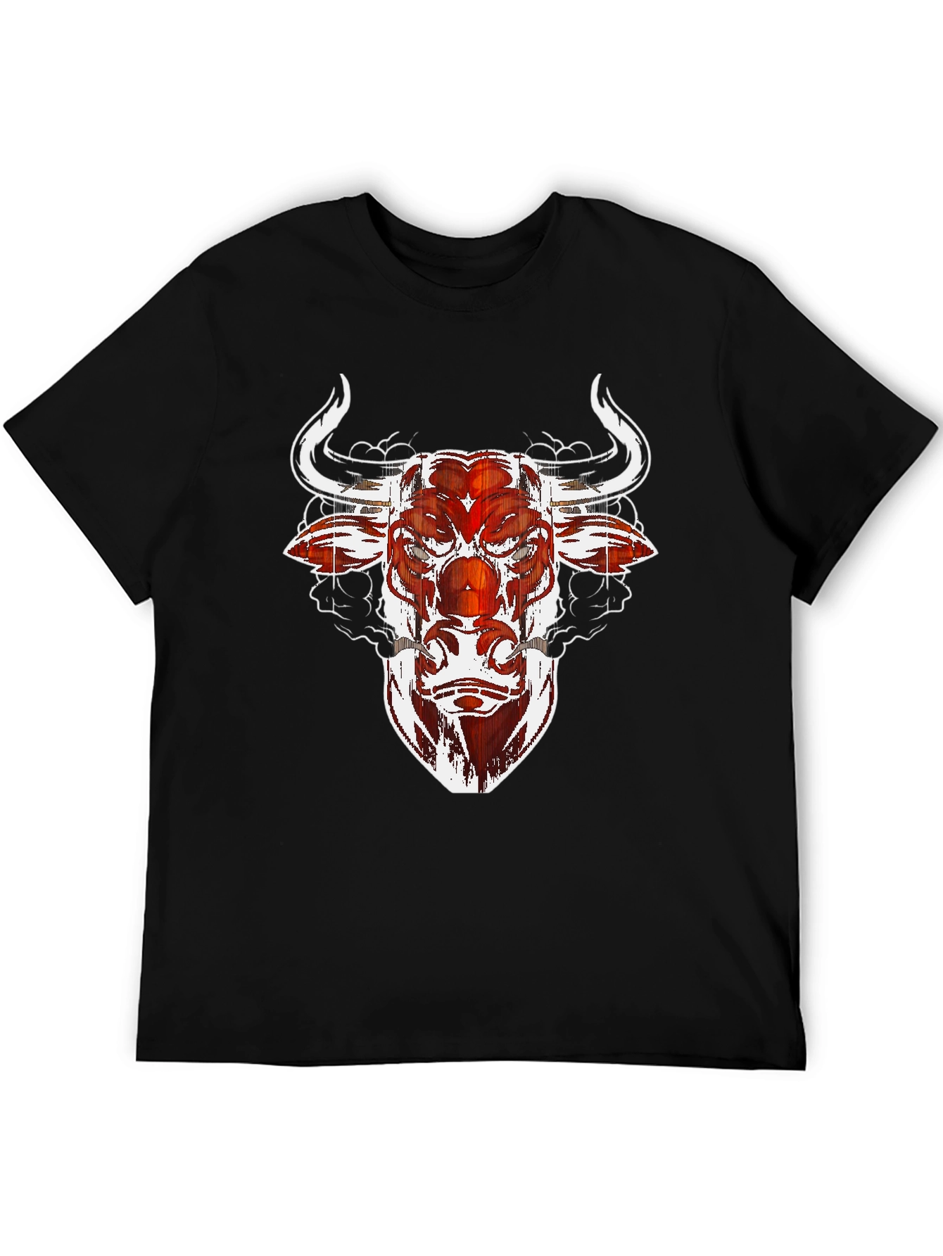 Bull Graphic Tee - Black Cotton Blend