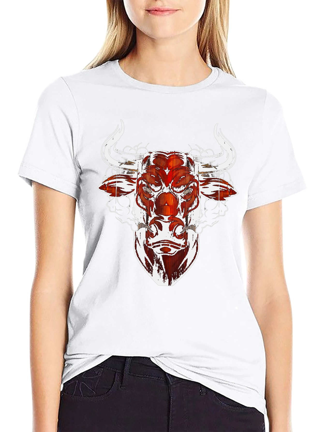 Bull Graphic Tee - Black Cotton Blend